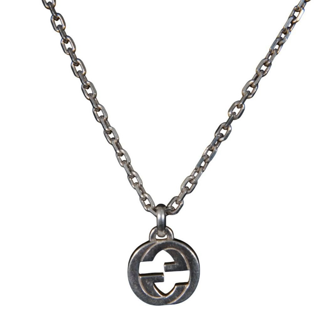 Gucci Interlock GG Logo Necklace Silver Chain Link Size ONE SIZE - 1 Thumbnail