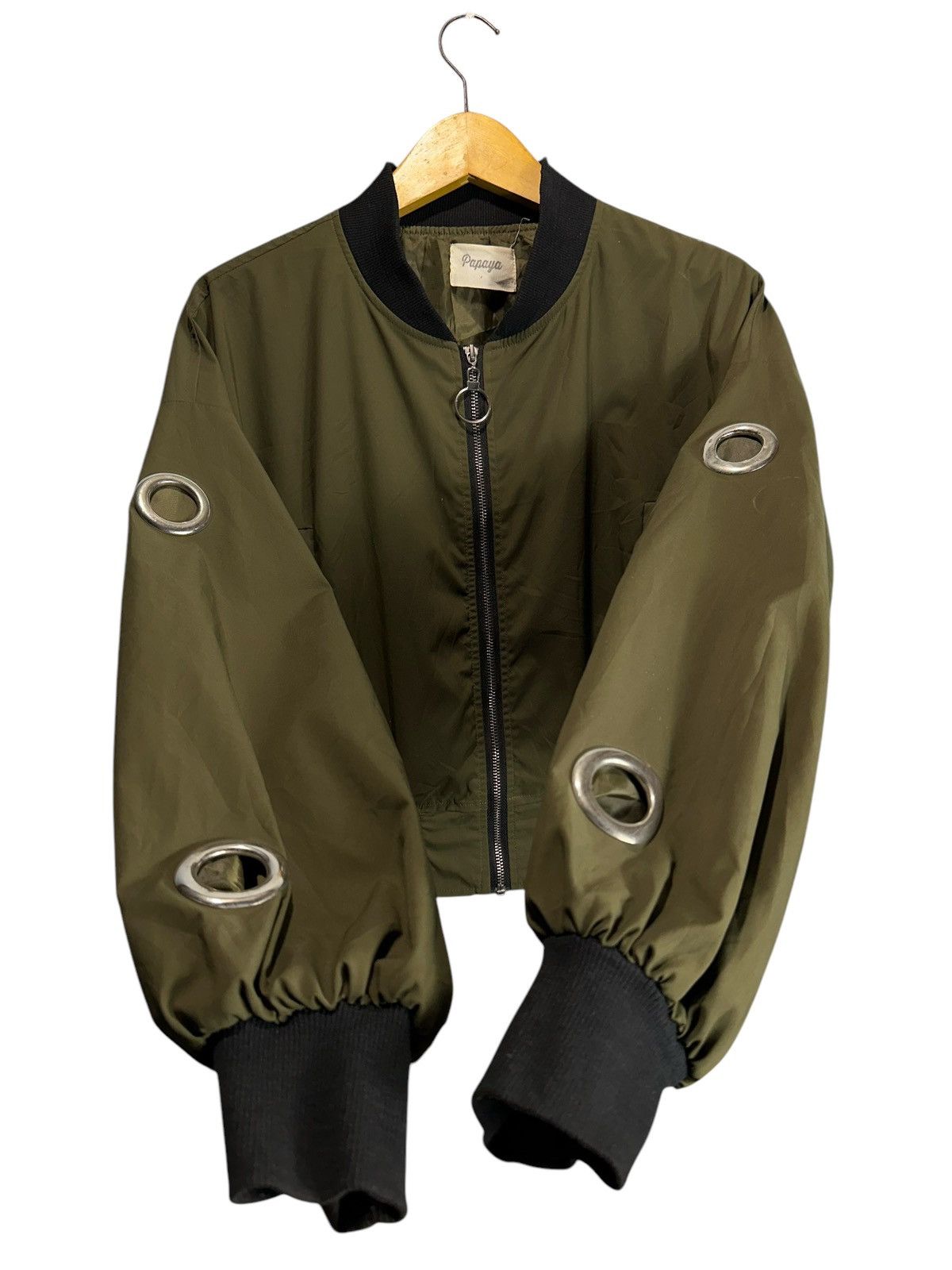 If Six Was Nine PAPAYA CROPPED BOMBER JACKET STUDDED IFSIXWASNINE LGB STYLE Size US XL / EU 56 / 4 - 4 Thumbnail