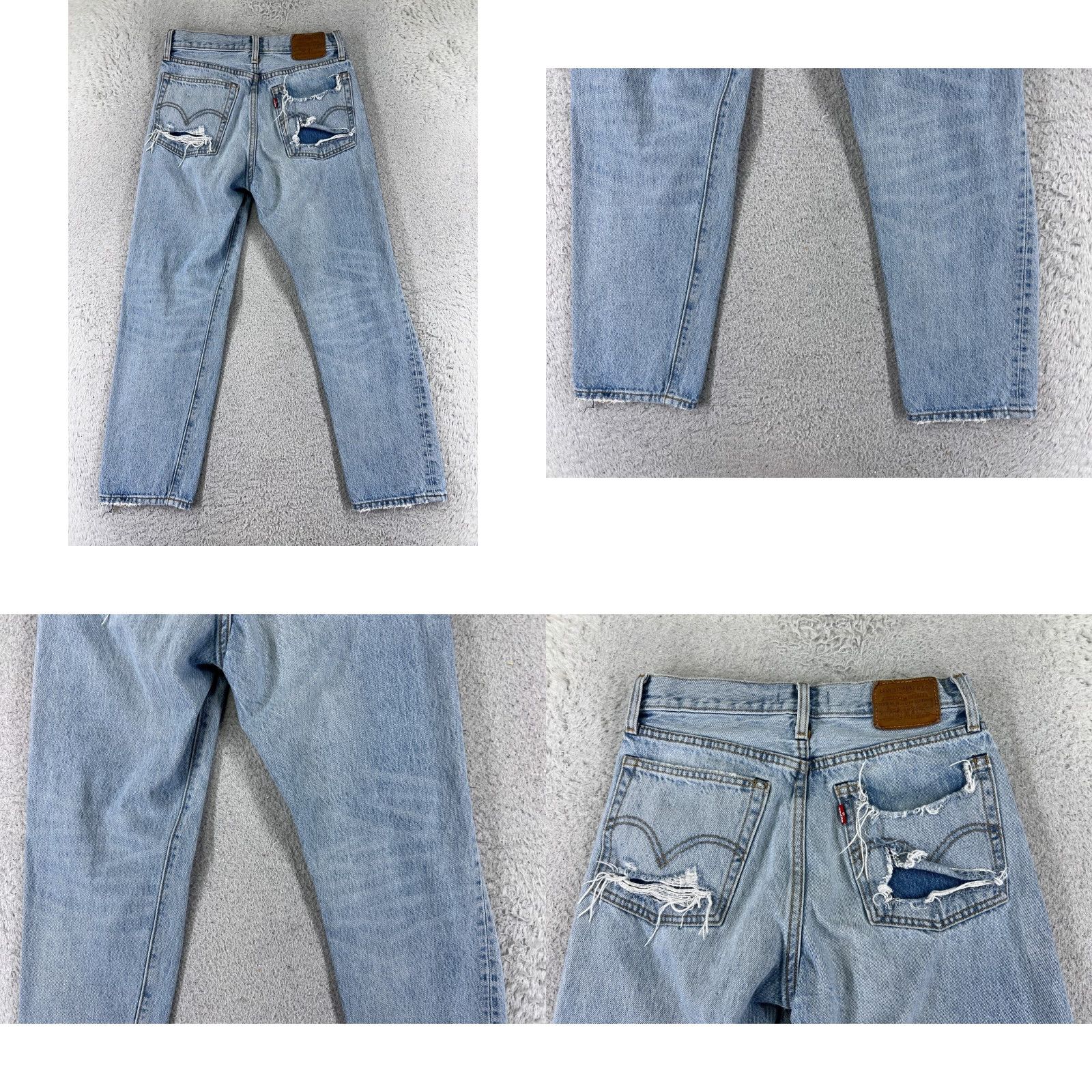 Levi's Levi's Jeans Women Blue Denim Wedgie Fit 500 Series Straight Button 26 Regular 5-Pocket Distressed Vintage No N/A Size 26" / US 2 / IT 38 - 10 Thumbnail