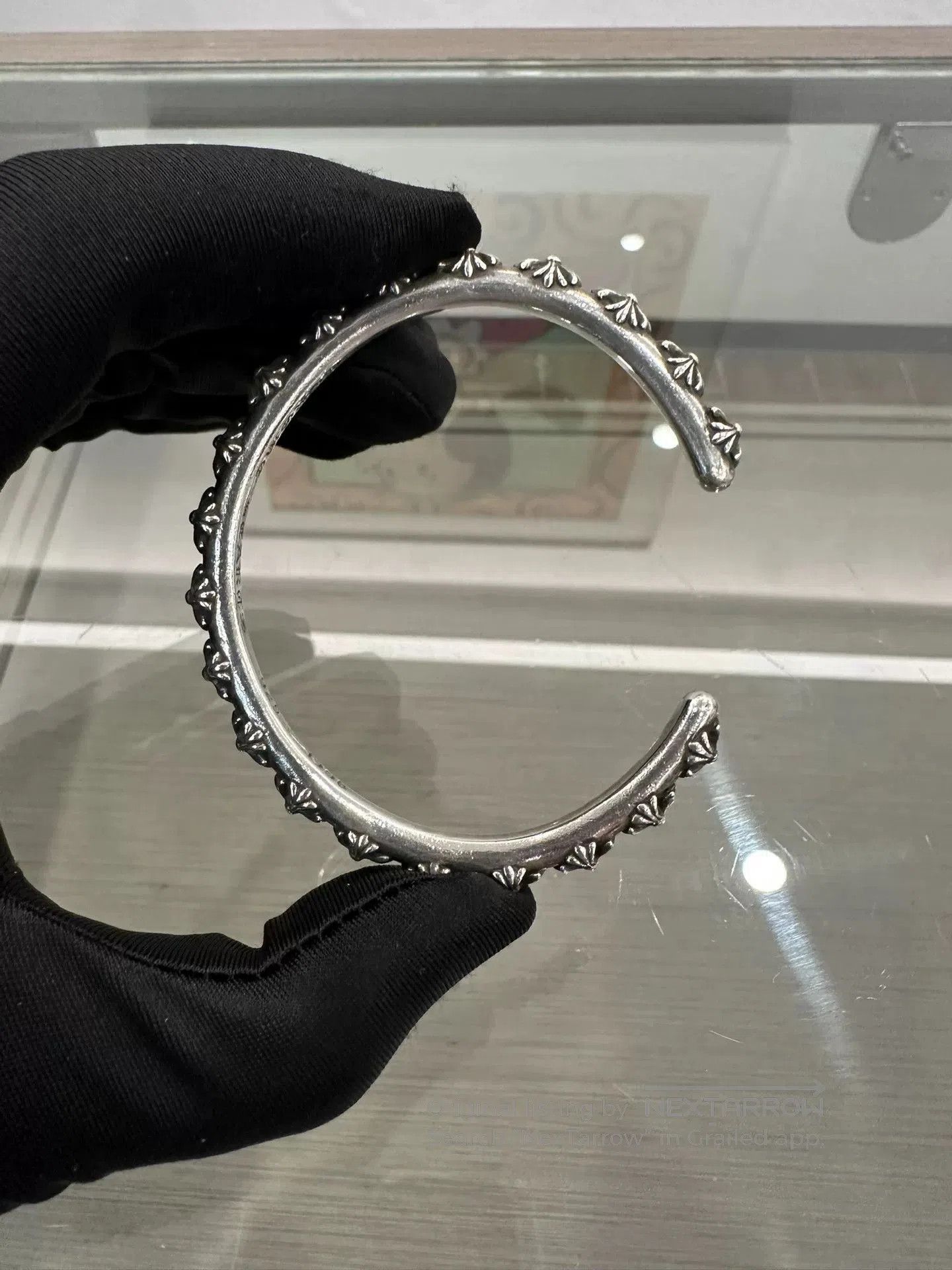 Chrome Hearts Chrome Hearts Silver Cross Open Bangle. Size ONE SIZE - 4 Thumbnail