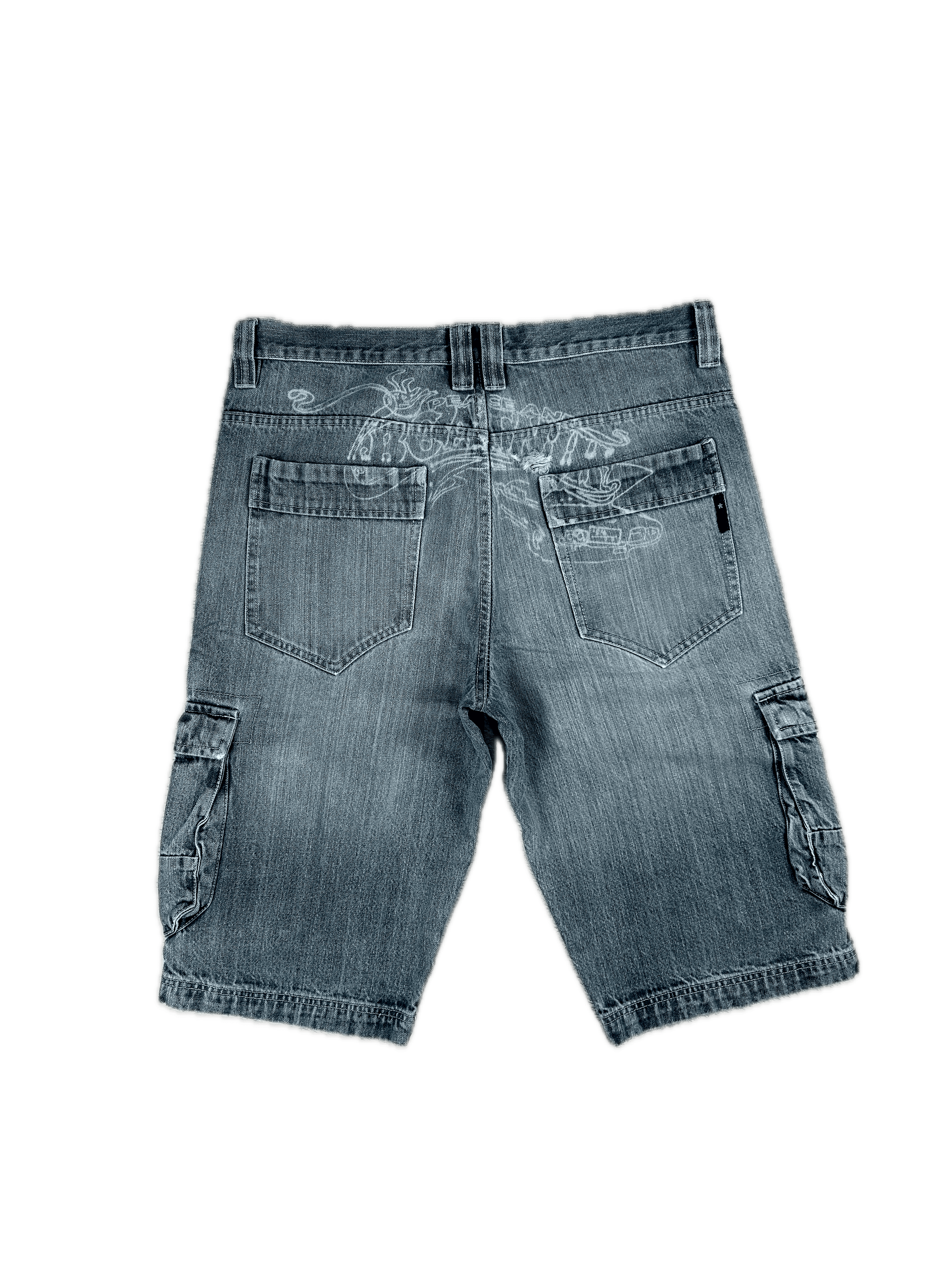 JNCO Vintage Cargo Denim Shorts Baggy Streetwear Big Logo SK8 Size US 36 / EU 52 - 1 Thumbnail