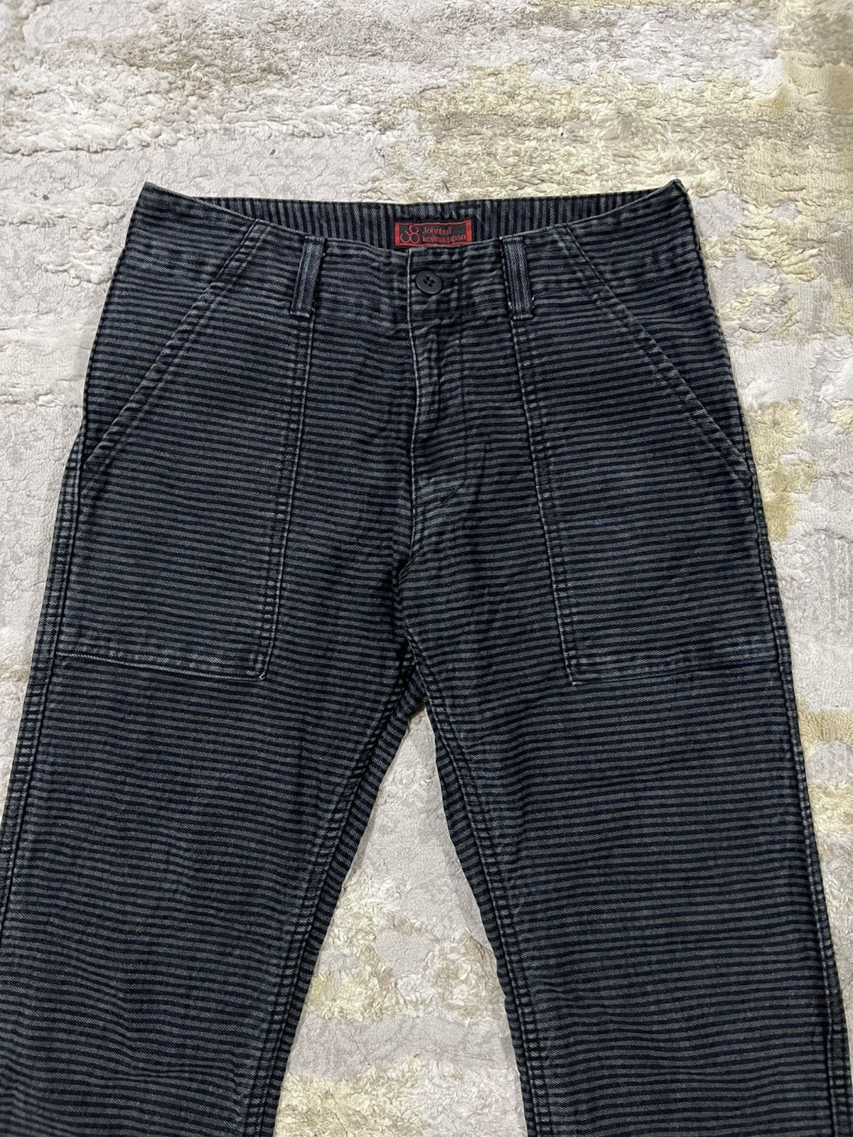 Samurai Jeans Vintage Johnbull Tokyo Prisoner Striped Denim Bush Pants Size US 30 / EU 46 - 3 Thumbnail
