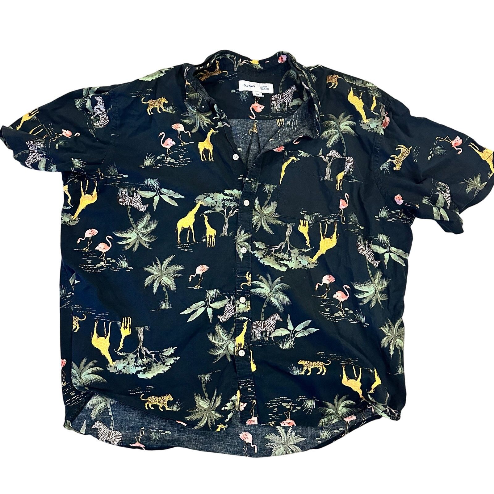 Old Navy Old Navy XXXL Safari Print Button Down Shirt Short Sleeve Size US XXL / EU 58 / 5 - 1 Thumbnail