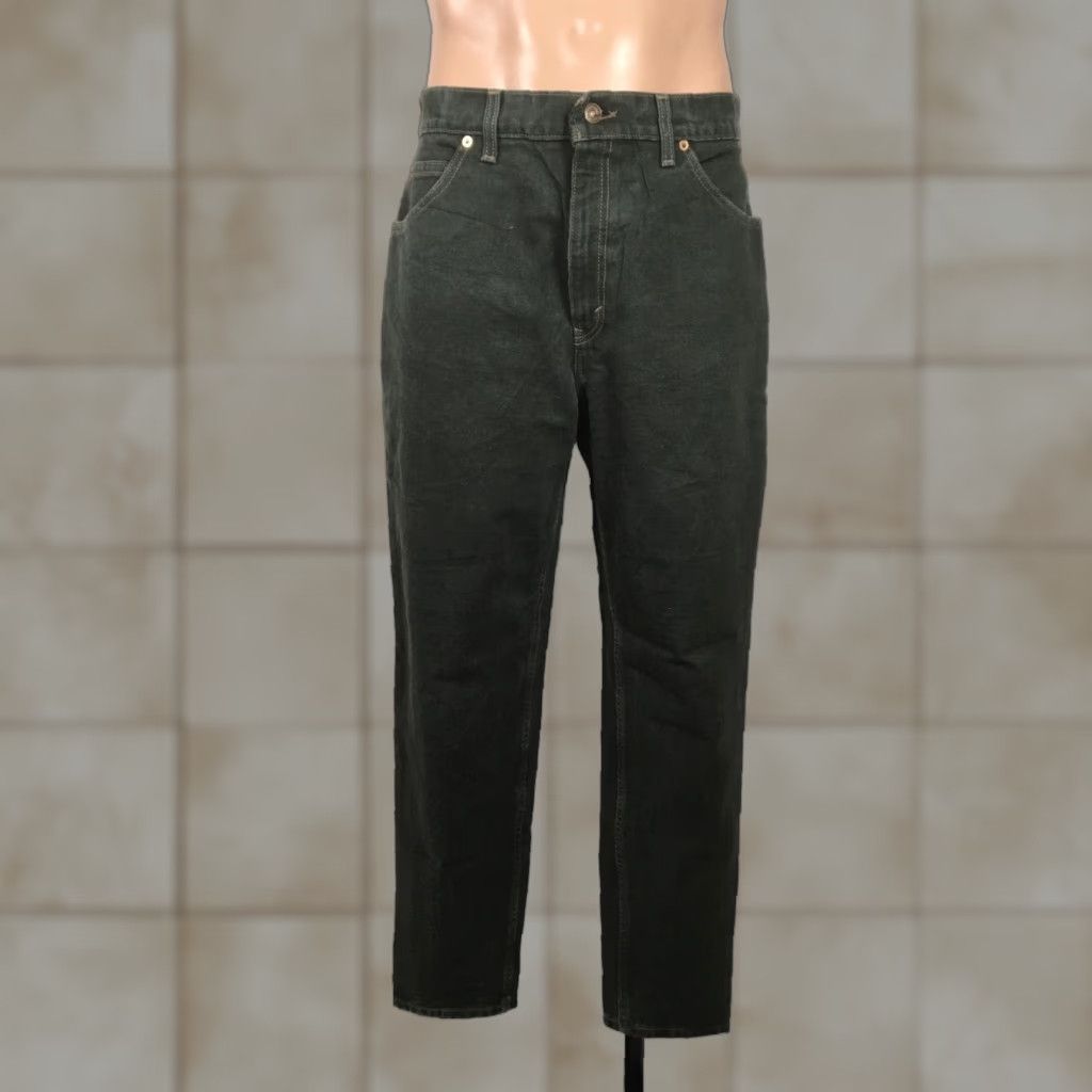 VINTAGE Levi's 951 Relaxed Fit Tapered Leg Dark Green Mom Denim JEANS Orange Tag 12 Womens Jeans