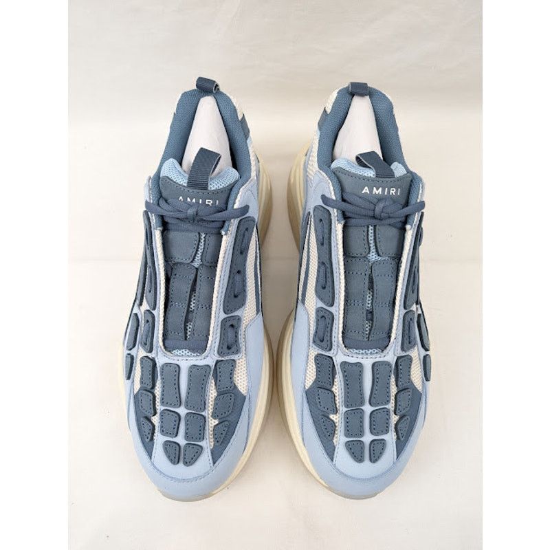 Amiri o1rshd1 Bone Runner Low-Top Sneakers in Baby Blue Size US 12 / EU 45 - 15 Thumbnail