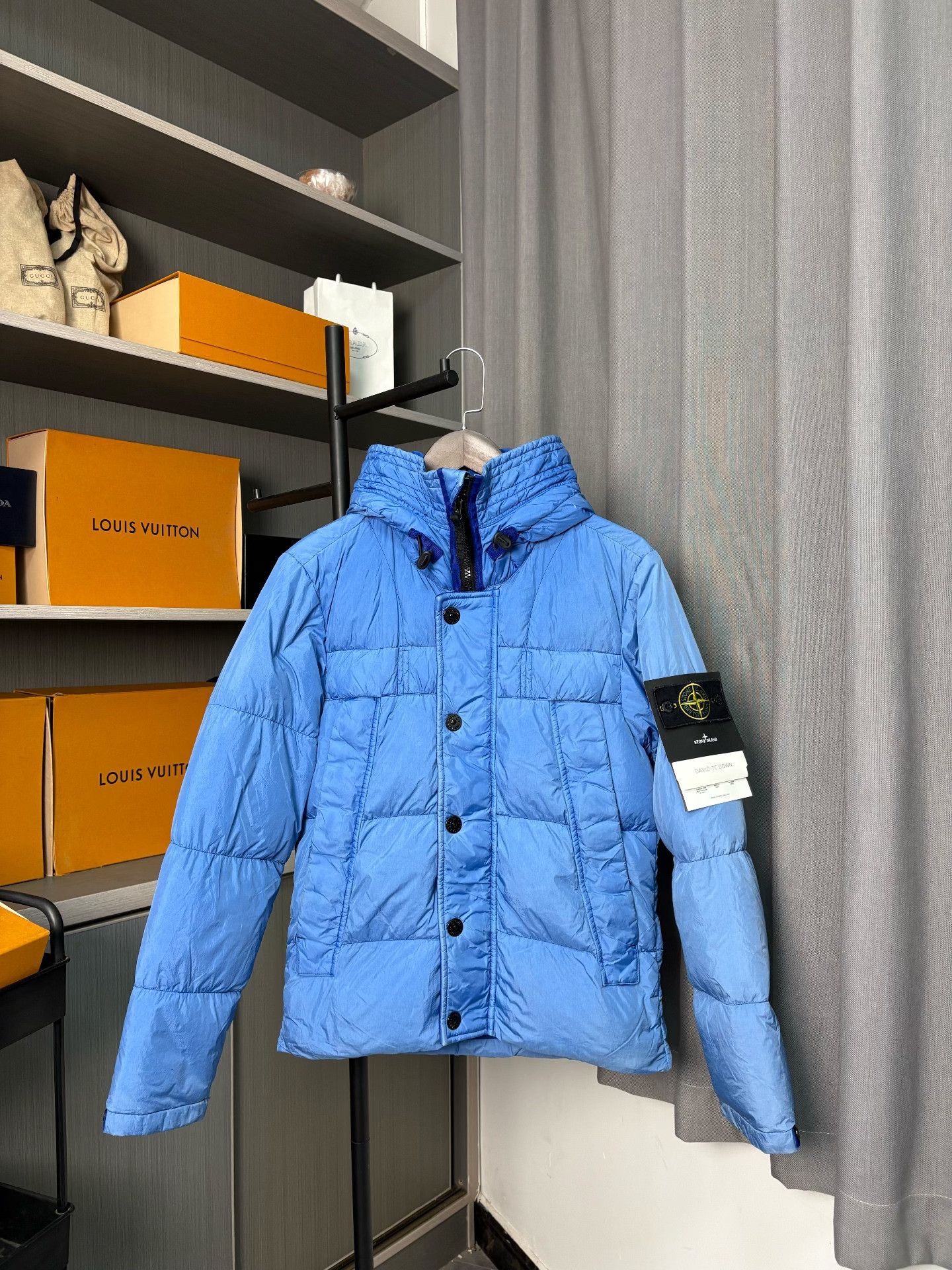 Stone Island Stone Island Down Blue Heavy Coat S Men Size US S / EU 44-46 / 1 - 1 Thumbnail
