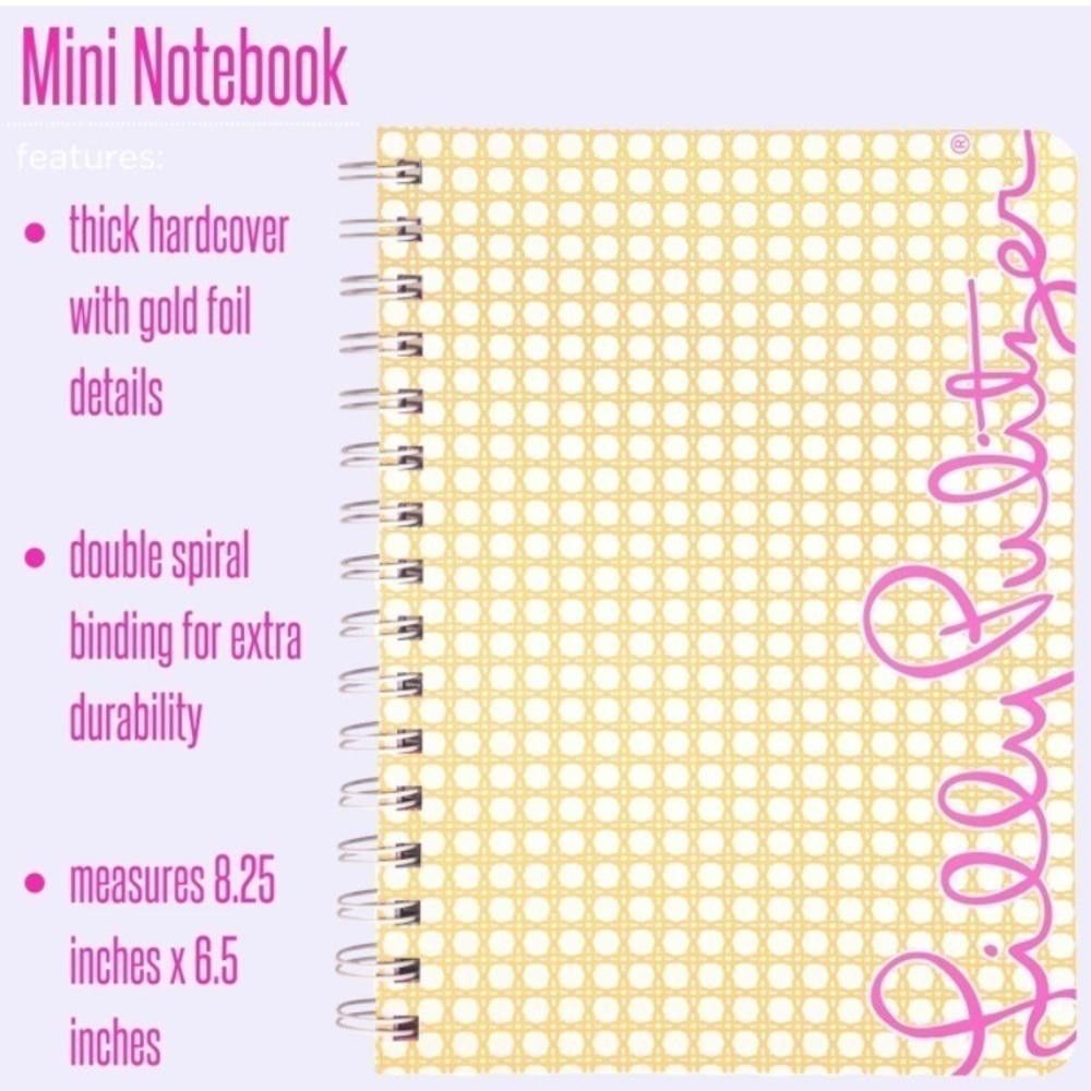 Designer NWT Lilly Pulitzer Mini Notebook Gold Metallic Caning Size ONE SIZE - 2 Thumbnail