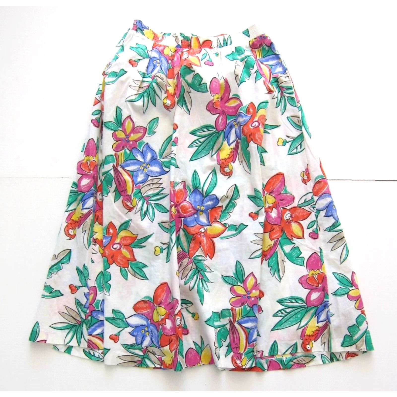 Vintage Vintage Koret 100% Cotton Green Yellow Pink Parrot Bird Button Maxi Skirt Small Koret Vintage 100% Cotton Green Pink Parrot Bird Maxi Skirt Small Size 28" / US 6 / IT 42 - 2 Thumbnail