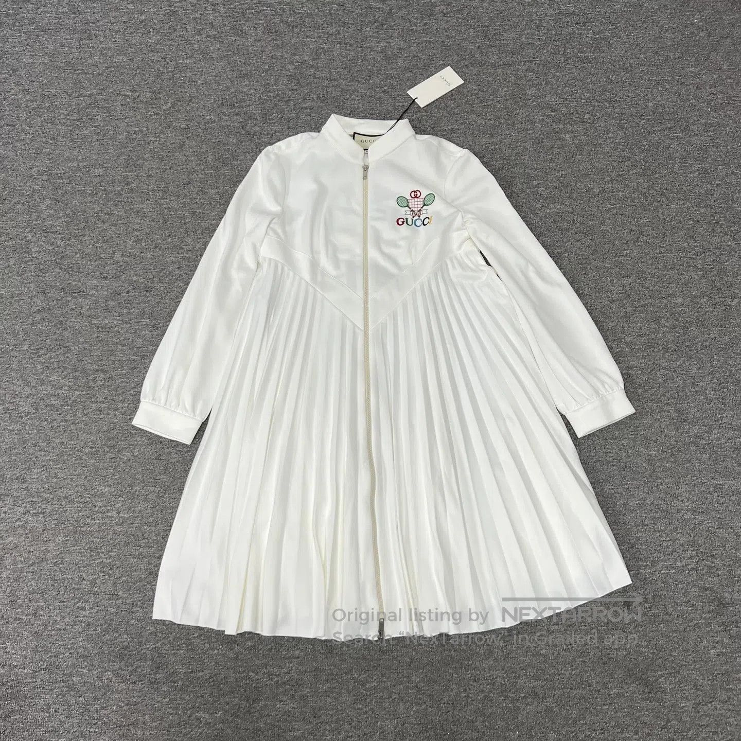 Gucci Guicci Racket embroidery; white dress| Size L / US 10 / IT 46 - 1 Thumbnail