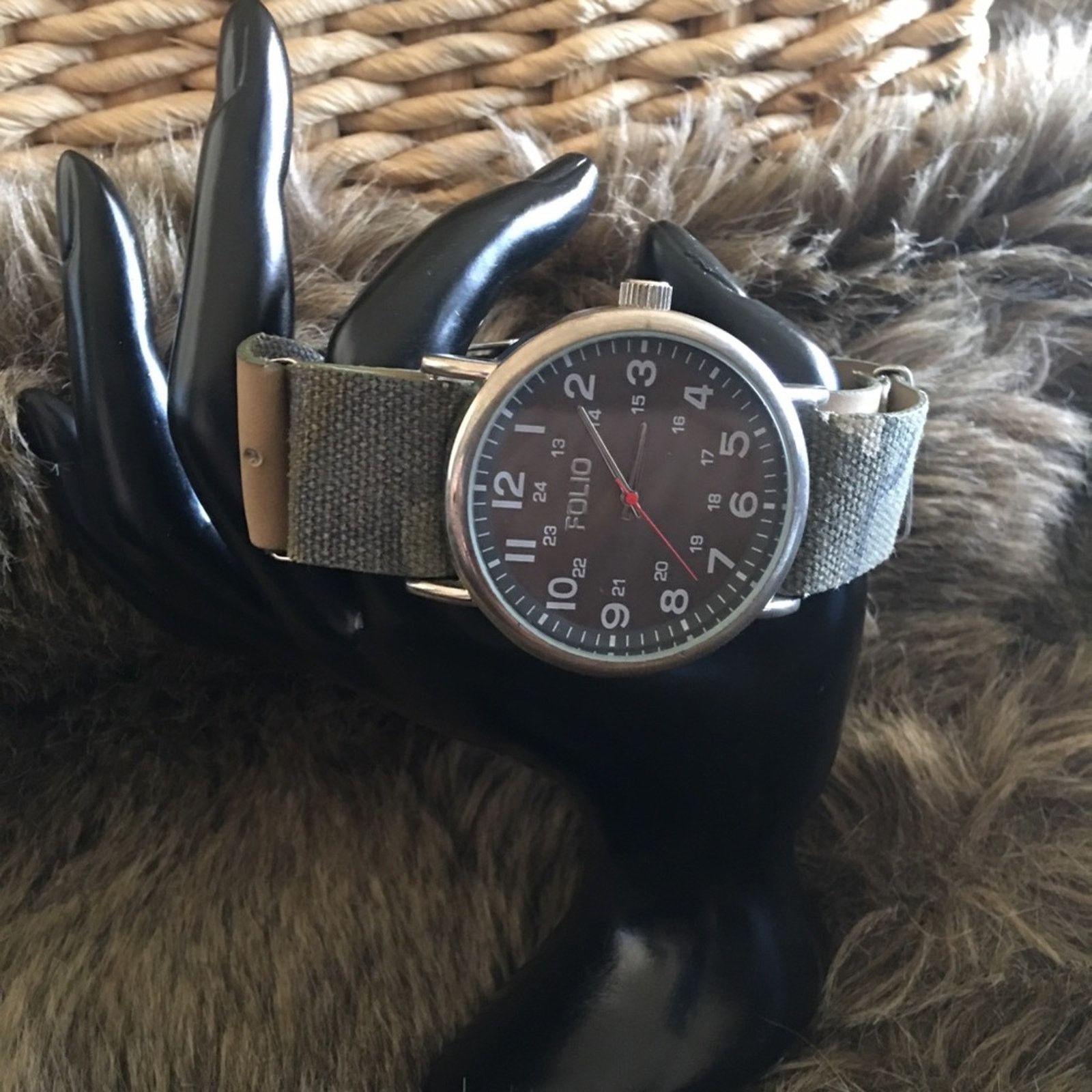 Jewelry Men’s Folio faux leather camo band watch Size ONE SIZE - 3 Thumbnail