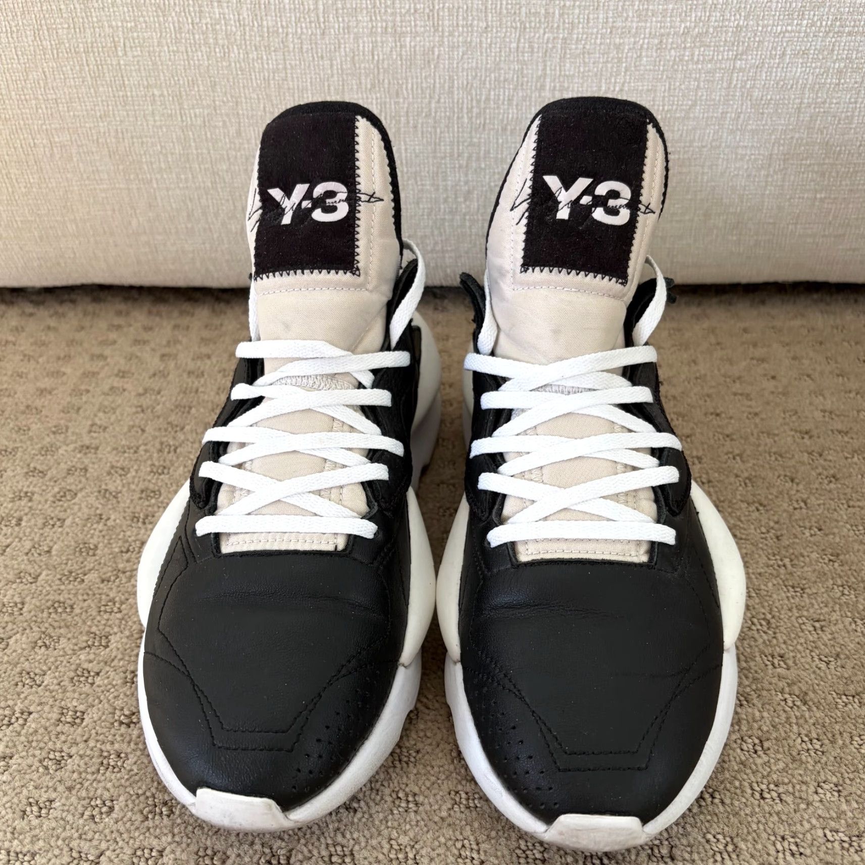 Adidas ADIDAS Y-3 Kaiwa Sneaker Black White Panda BC0908 Men US 10 Rare Shoes, Leather Upper, Rubber Outsole, Lace Up, Casual Activewear Size US 10 / EU 43 - 7 Thumbnail