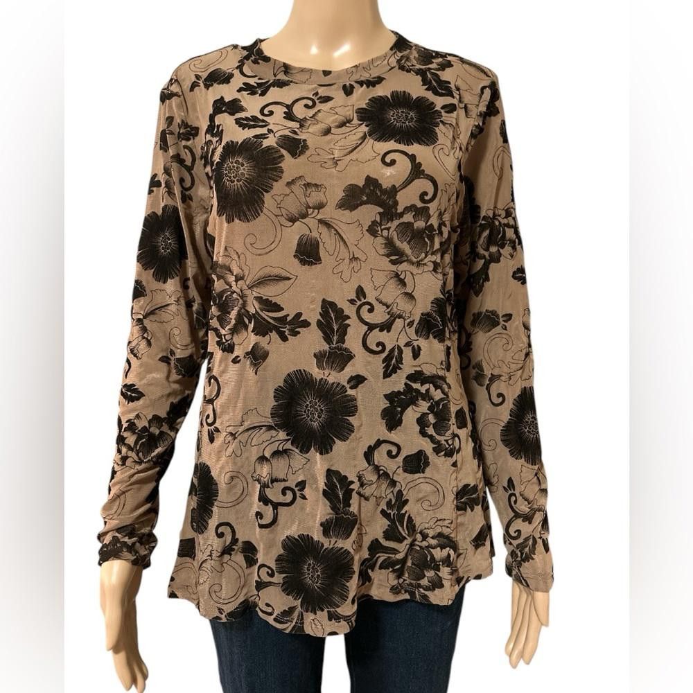 Designer Floral Print Long Sleeve Top Size XL / US 12-14 / IT 48-50 - 1 Thumbnail