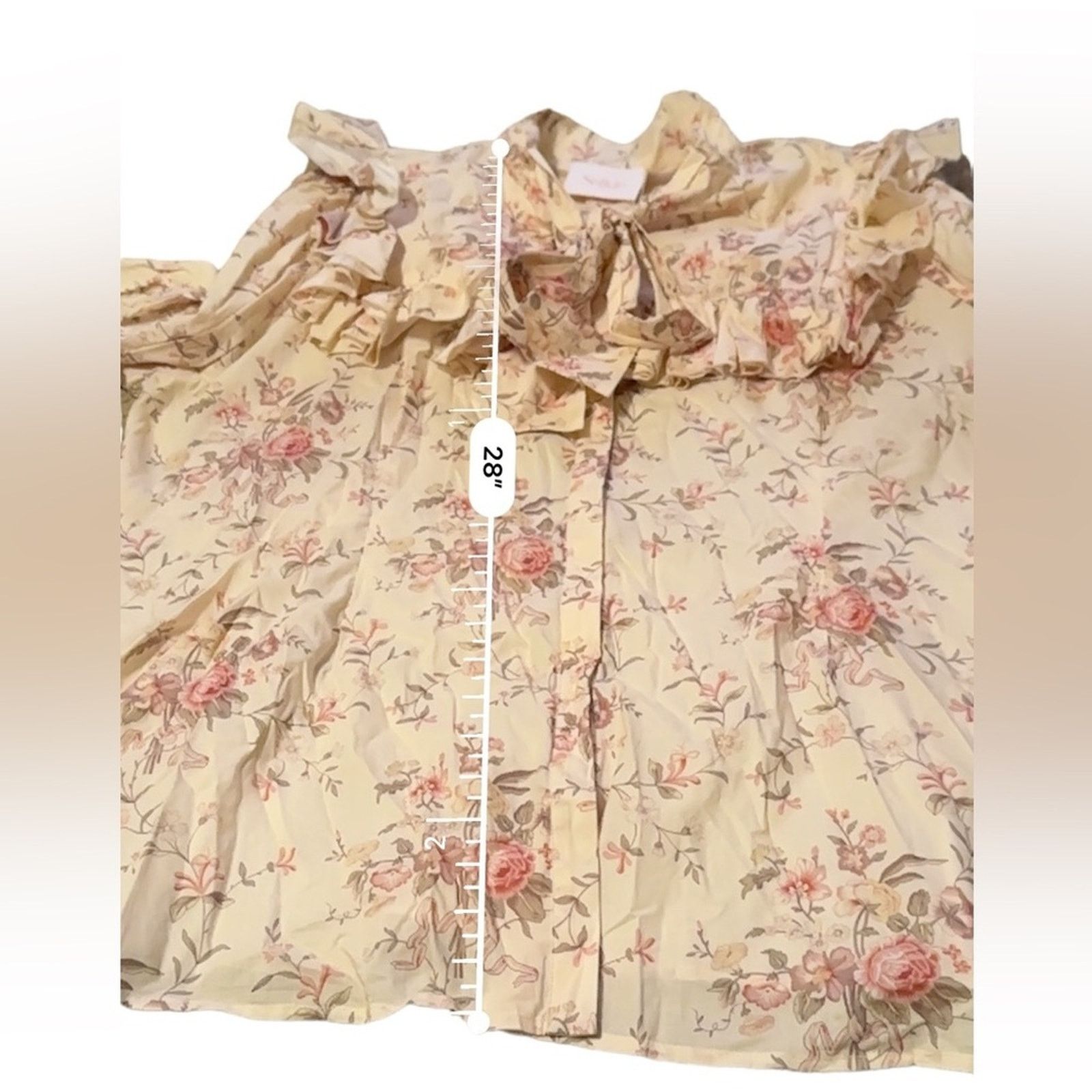 Selkie Selkie The Renaissance Girl Elizabeth Ruffle Tie Neck Top Size 4XL / US 24-26 - 11 Thumbnail