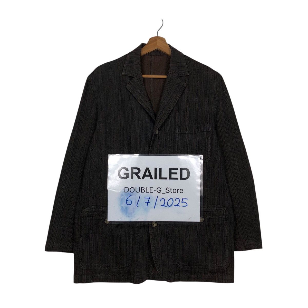 Issey Miyake 📌Vintage Hickory Chore Work Jacket Navy Blue Japan Made Size US M / EU 48-50 / 2 - 1 Thumbnail