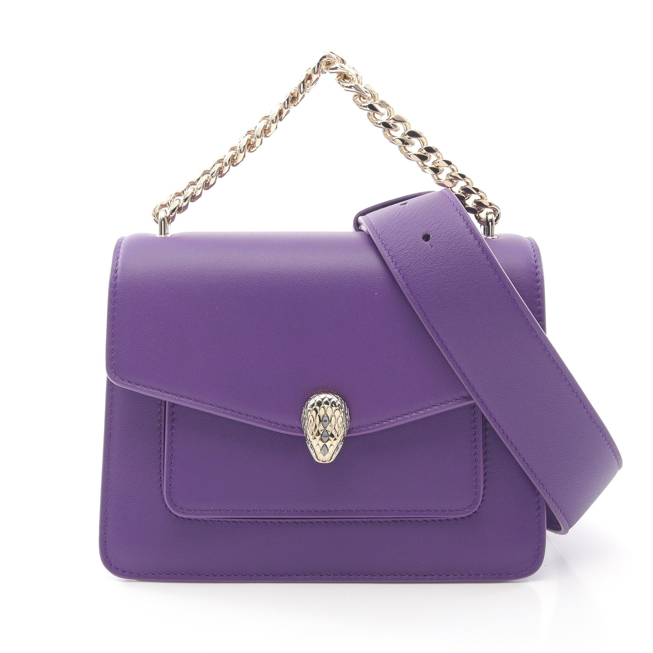 Bvlgari Bvlgari Serpenti Forever Chain Handbag Leather Purple Size ONE SIZE - 1 Thumbnail