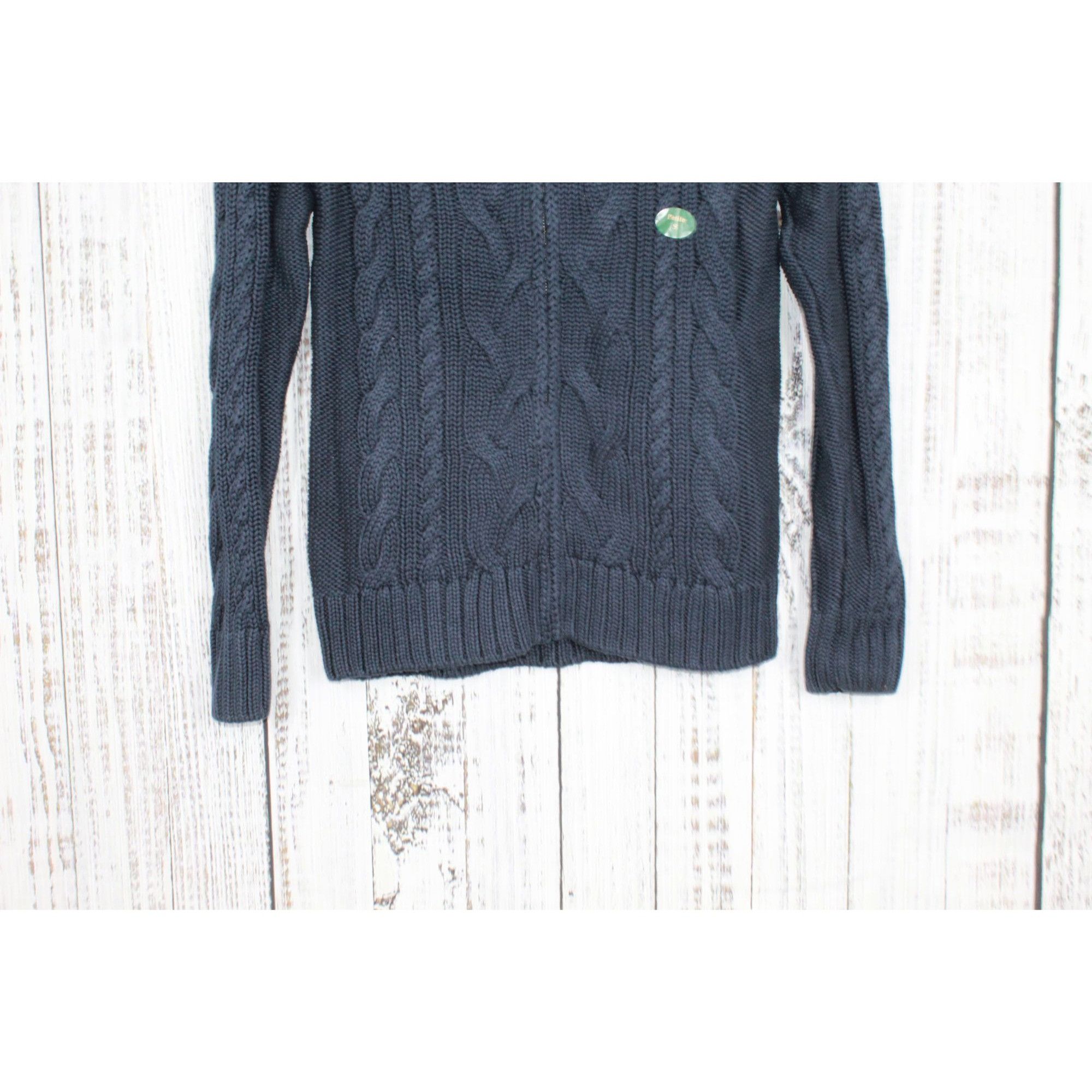 L.L. Bean LL Bean Women's Double L Cable Sweater Zip Cardigan Blue Siz Size S / US 4 / IT 40 - 9 Thumbnail
