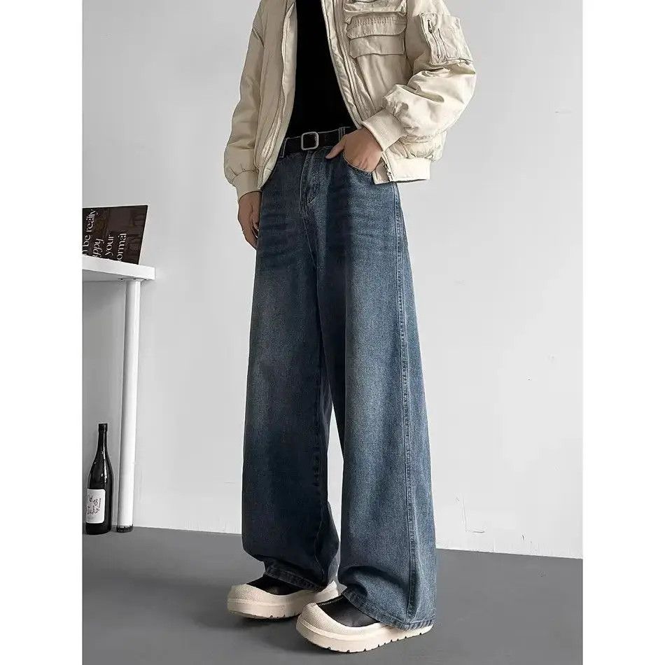 Japanese Brand Retro loose straight leg casual jeans Size US 32 / EU 48 - 2 Thumbnail