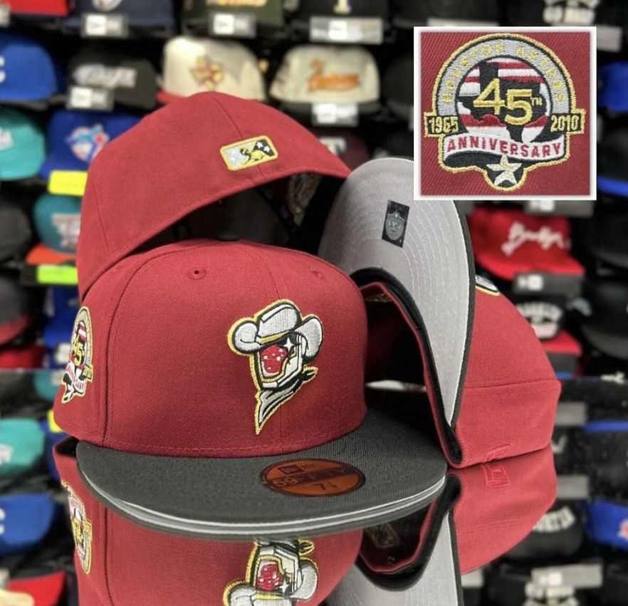 image of Hat x New Era Space Cowboys Houston Astros 45Th Anniversary Patch Sizm in Red, Men's