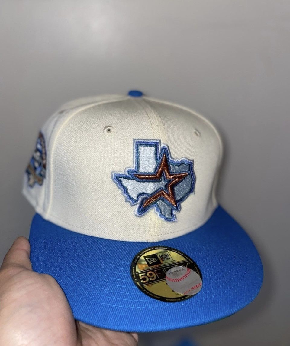 image of Hat Club x Myfitteds Houston Astros Algebra Inspired Size 7 in White, Men's