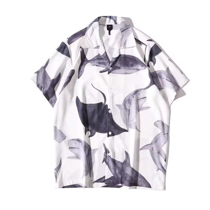 Japanese Brand Hawaiian Animal Sharks Printed Retro Shirt Size US XL / EU 56 / 4 - 1 Thumbnail