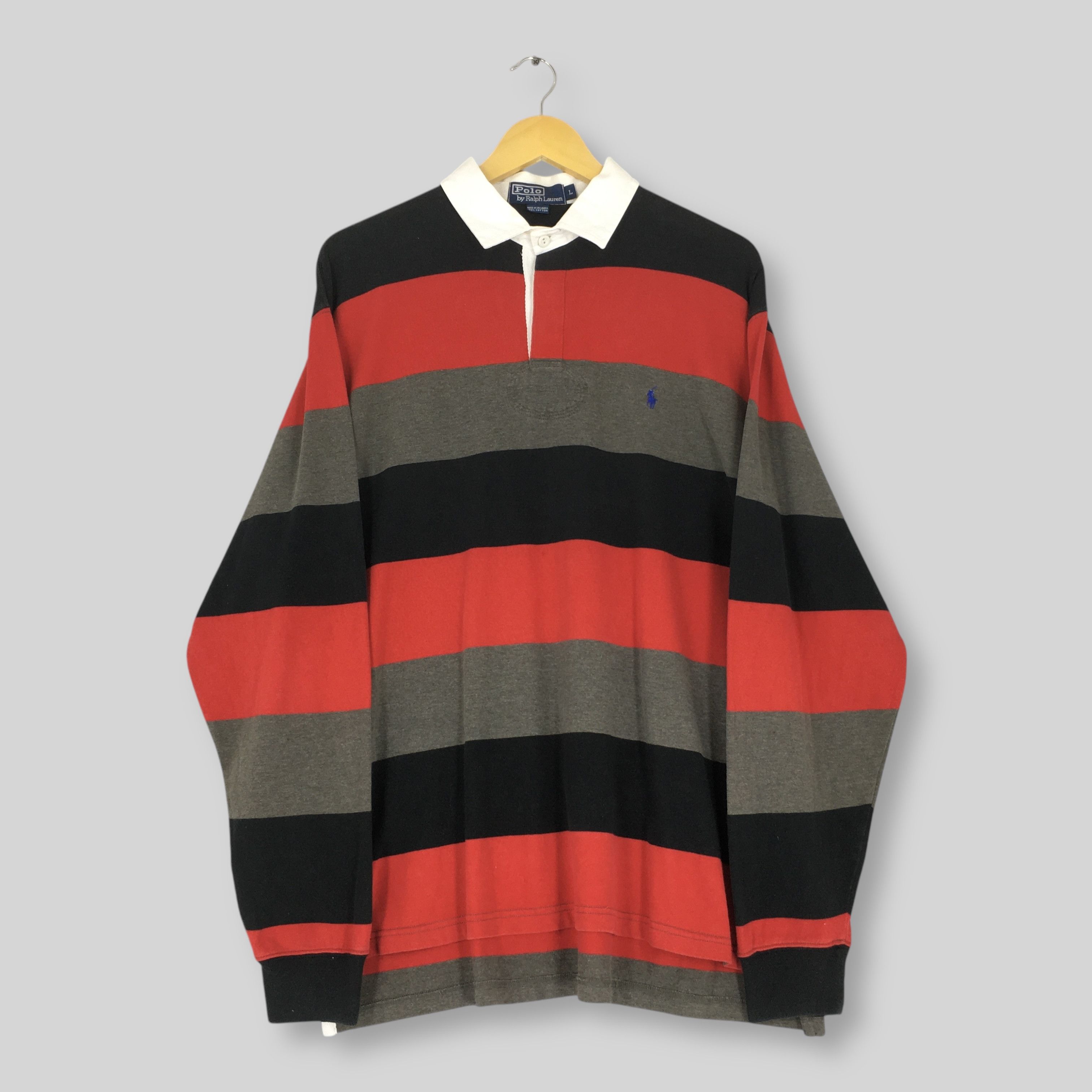 Polo Ralph Lauren Vintage Polo Ralph Lauren Stripes Rugby Shirt Large Size US L / EU 52-54 / 3 - 1 Thumbnail