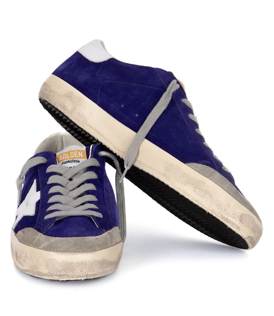 Golden Goose o1bcso1str0126 Distressed Leather Sneaker in Blue Size US 8 / EU 41 - 4 Thumbnail