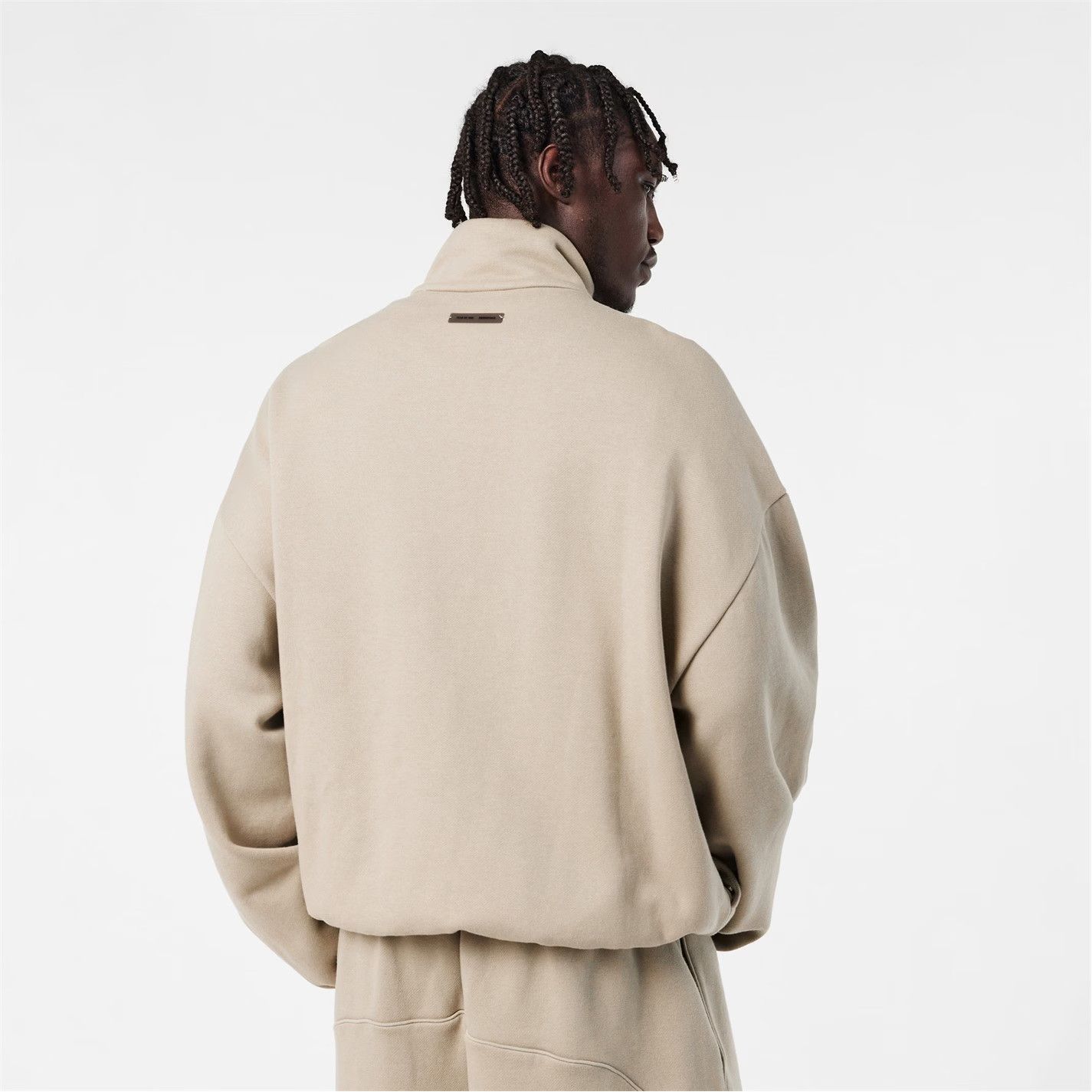 Fear of God o1g2r1mq0426 Fleece Relaxed Fit Zip Tracksuit Jacket Beige Size US XS / EU 42 / 0 - 2 Thumbnail