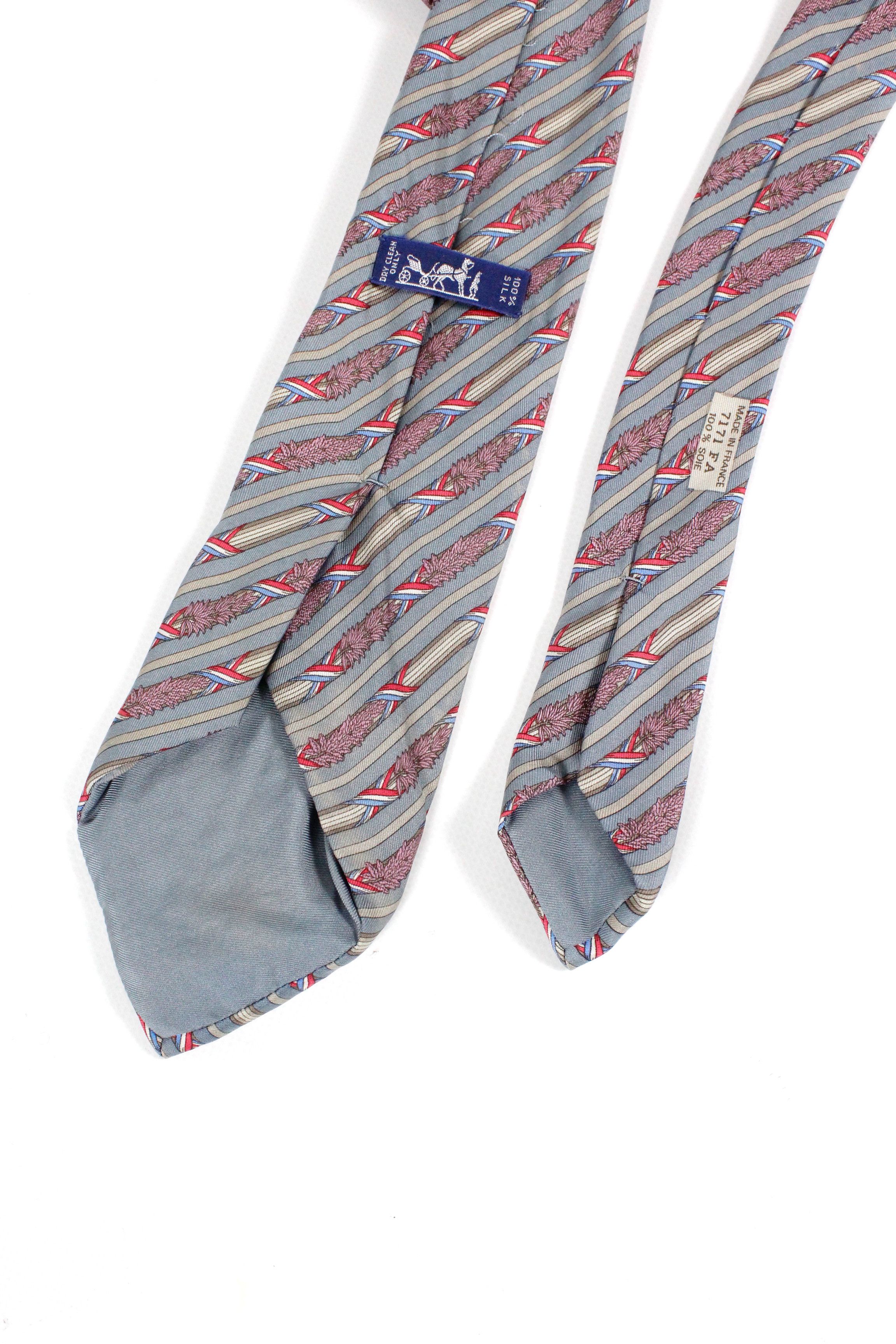 Hermes Hermes 7171 FA BASTILLE DAY FRENCH FLAG Pattern Silk Tie Size ONE SIZE - 5 Thumbnail