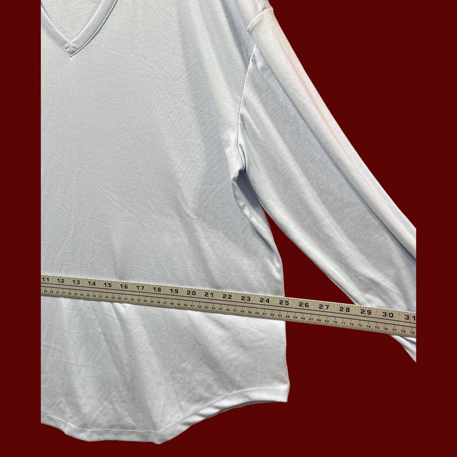 Other Ava & Viv - Women's Long Sleeve V-Neck T-Shirt - Light Blue Size XL / US 12-14 / IT 48-50 - 4 Thumbnail