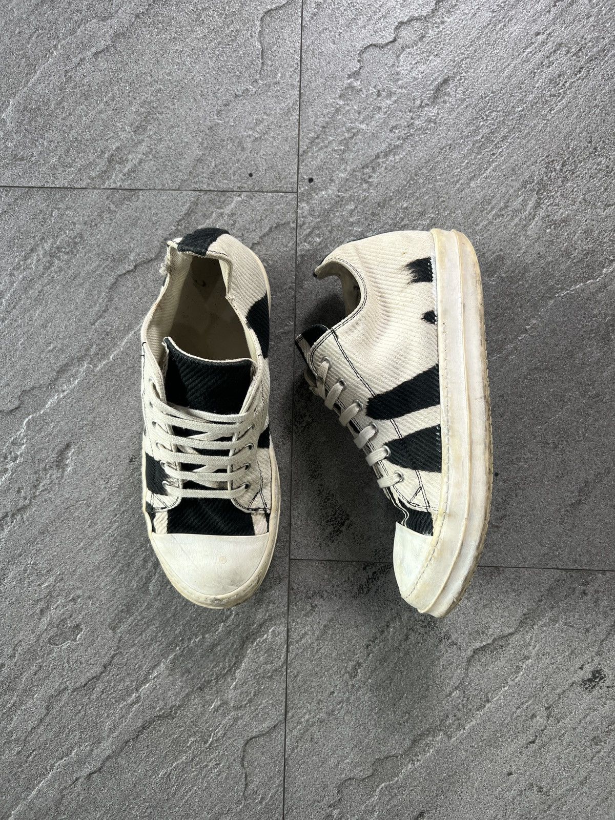 Rick Owens Drkshdw Rick Owens Drkshdw Ramones Low Zebra sneakers (Rare) Size US 8 / EU 41 - 1 Thumbnail