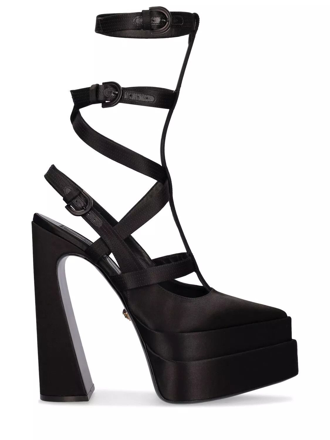 Versace VERSACE 160mm Black Satin Gladiator Pumps New Size US 10 / IT 40 - 1 Thumbnail