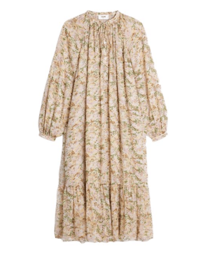 Celine o1bcso1str0824 Folk Dress In Silk Crepon in Multicolor Size XXS / US 00 / IT 34 - 1 Thumbnail