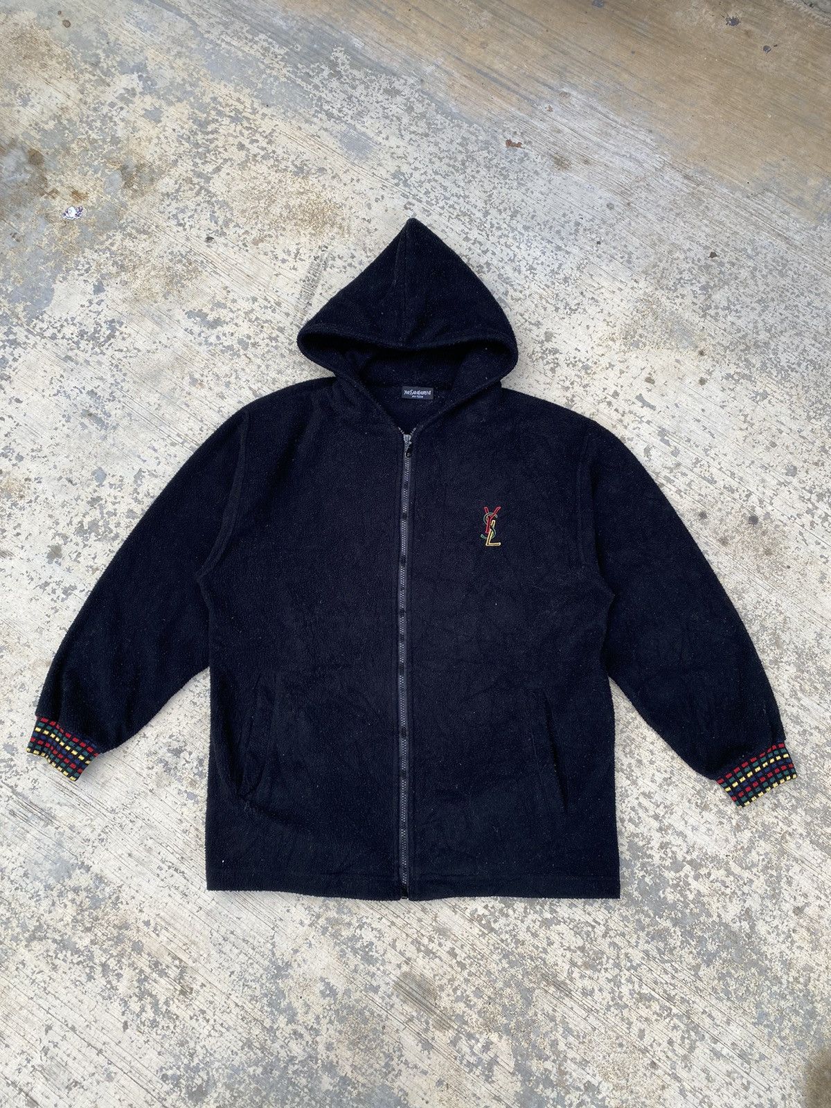 Yves Saint Laurent Yves Saint Laurent embroidery spellout fleece hoodies Size US L / EU 52-54 / 3 - 2 Thumbnail