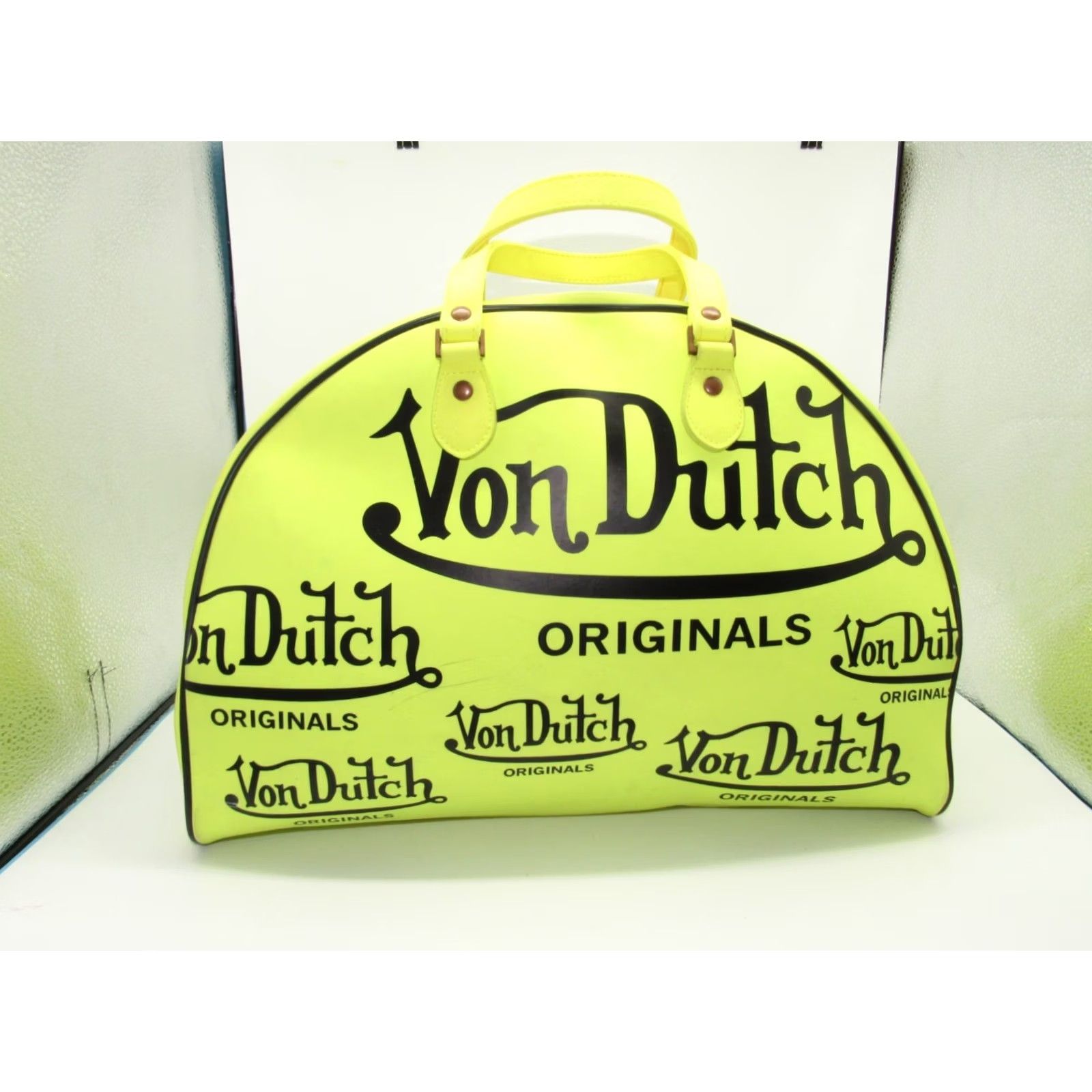 Von Dutch VINTAGE Von Dutch Hand Bag Yellow Satchel/Top Handle Bag Bowling 80s Designer Womens Mini Bag Size ONE SIZE - 6 Thumbnail