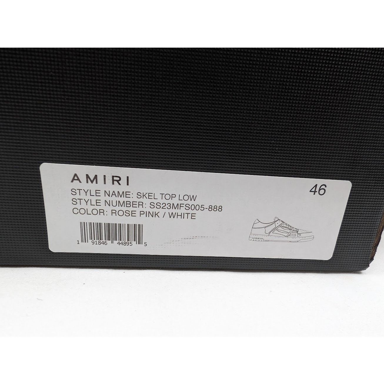 Amiri o1rshd1 Skelton Low-Top Sneakers in Rose Pink/White Size US 13 / EU 46 - 23 Thumbnail