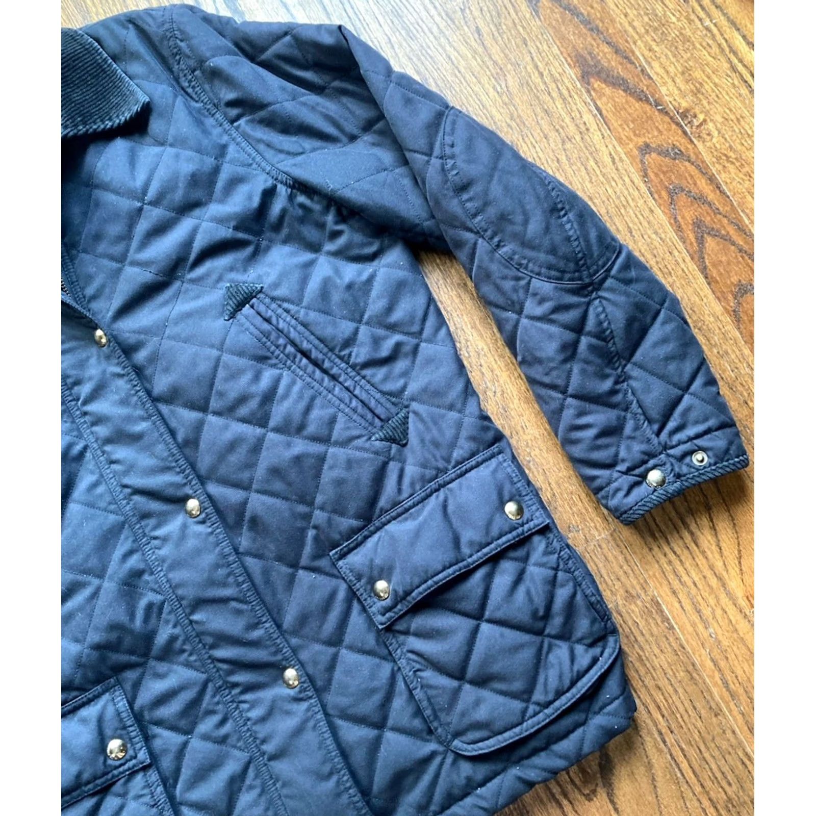 Ralph Lauren Lauren Ralph Lauren Jacket Womens Large Black Equestrian Quilted Corduroy Collar Size L / US 10 / IT 46 - 3 Thumbnail