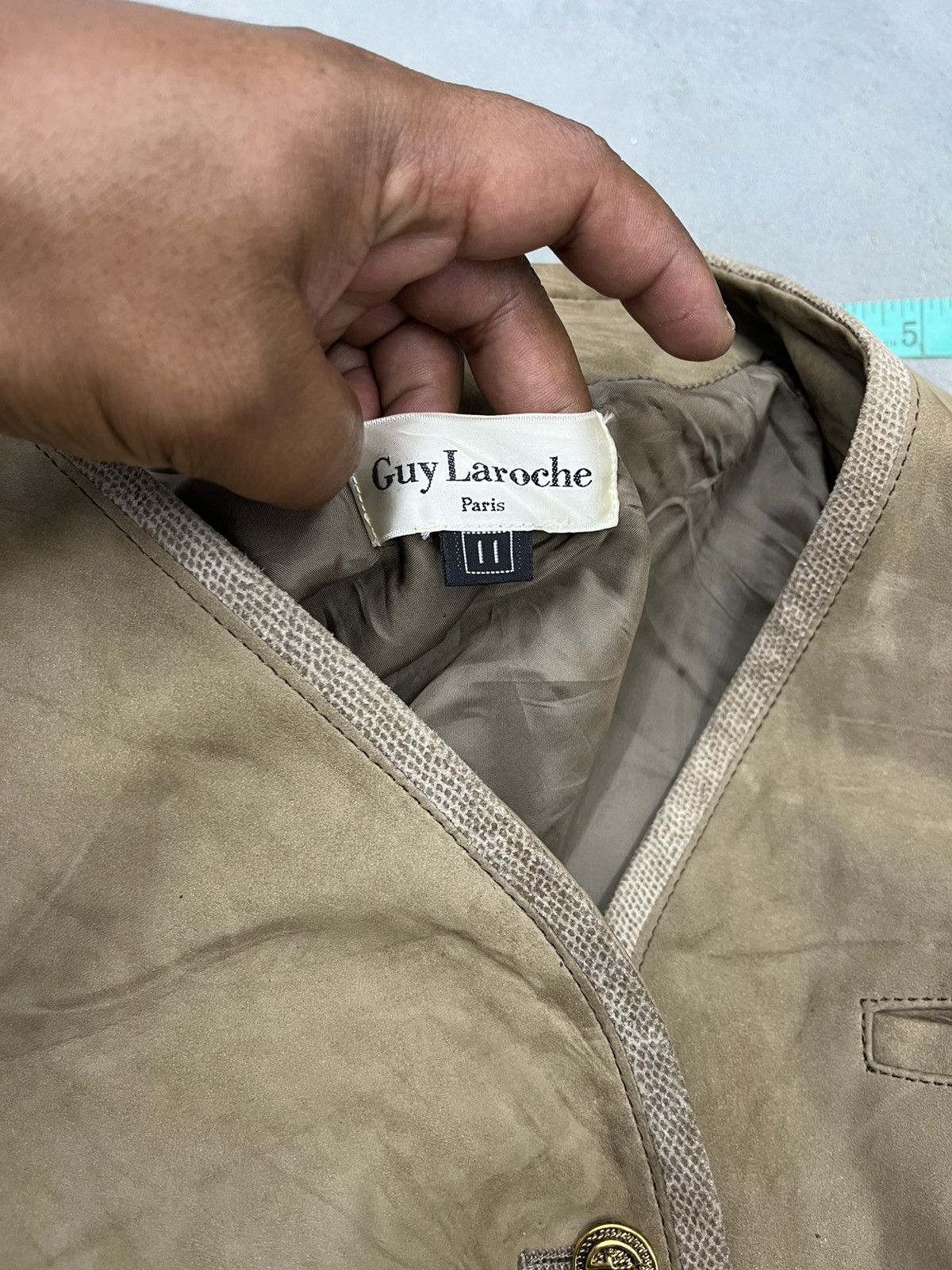 Guy Laroche × Vintage ARCHIVE🔥GUY LAROCHE SUEDE BUTTON JACKET Size M / US 6-8 / IT 42-44 - 8 Thumbnail