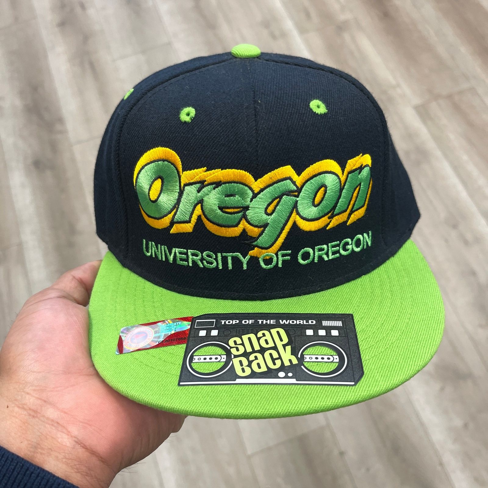 New Era Oregon Ducks Zephyr Hat Cap Snapback Neon Green NCAA College Size ONE SIZE - 6 Thumbnail