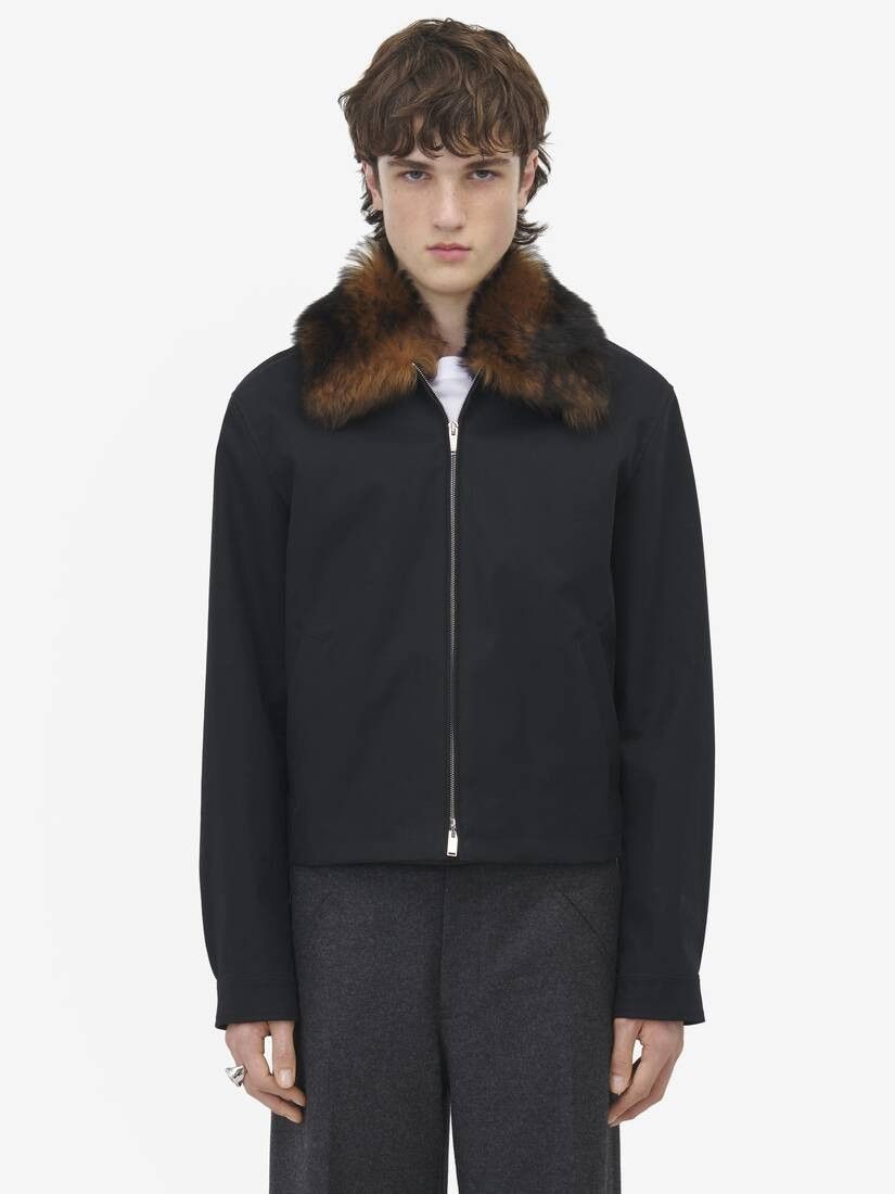 Alexander McQueen o1w1db11025 Shearling Detail Blouson in Black Size US L / EU 52-54 / 3 - 3 Thumbnail