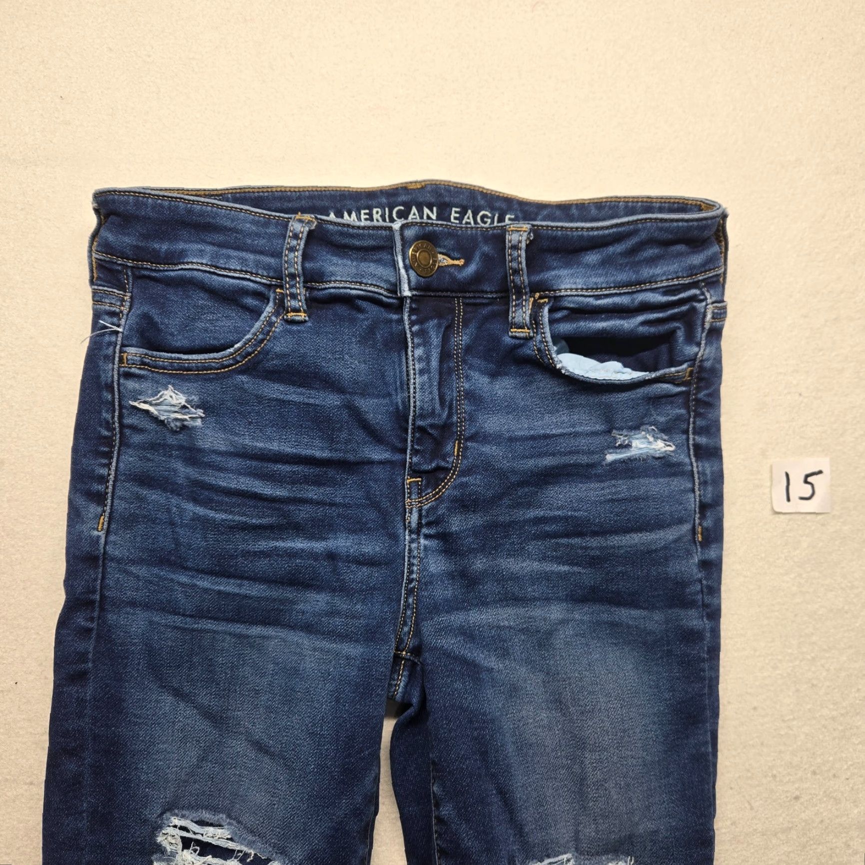 American Eagle Outfitters American Eagle Next Level Stretch Distressed Mid Rise Jegging Adult Women's 4 Size 27" / US 4 / IT 40 - 3 Thumbnail