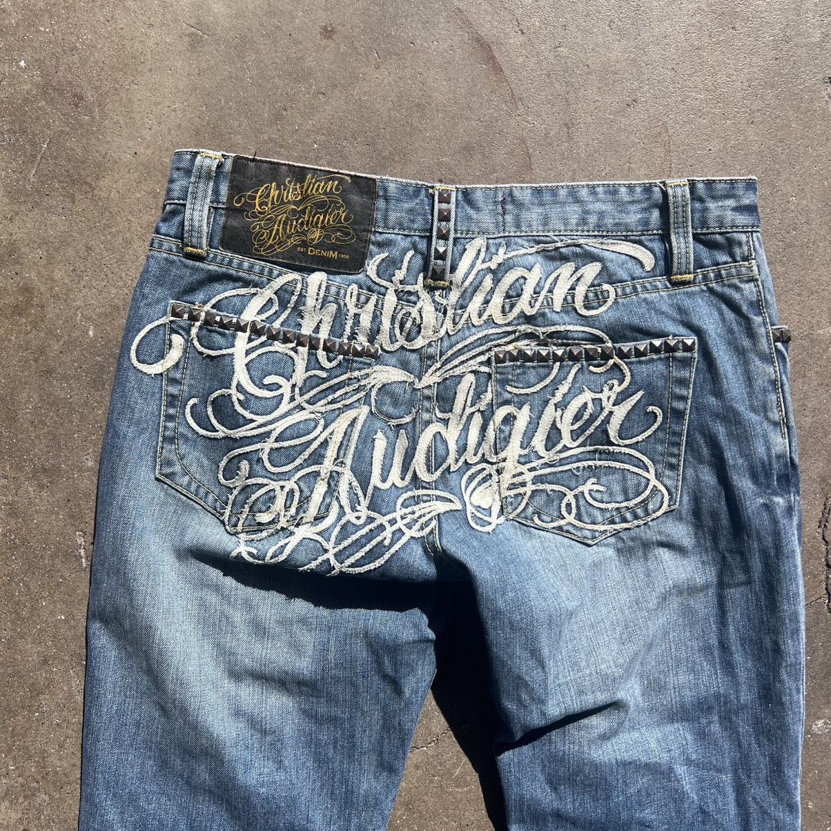 Christian Audigier Christian Audigier Embroidered Denim Size US 31 - 3 Thumbnail