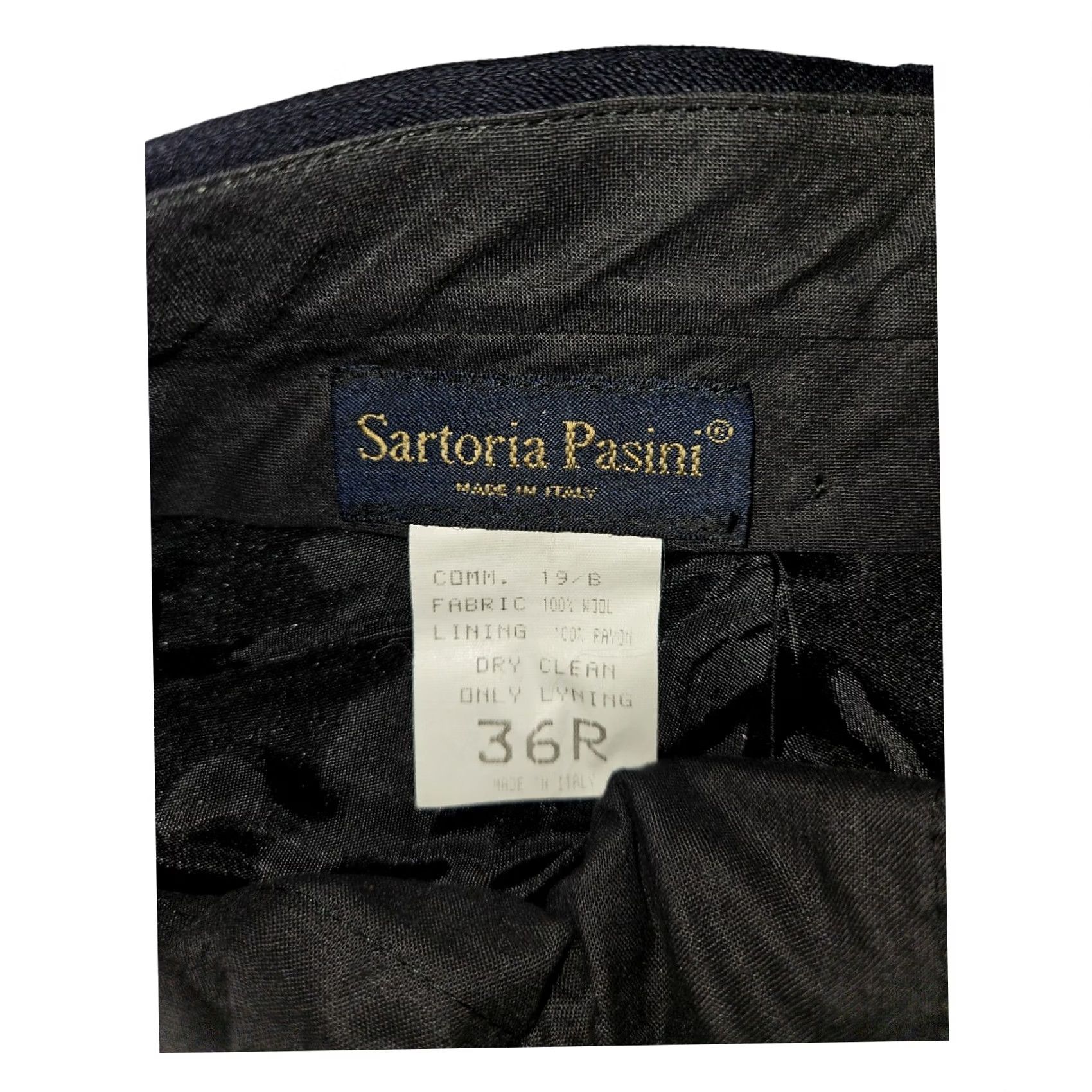 Vintage Sartoria Pasini Dress Mens 36R Black Pants Men Wool Dresswear Workwear Size US 36 / EU 52 - 2 Thumbnail