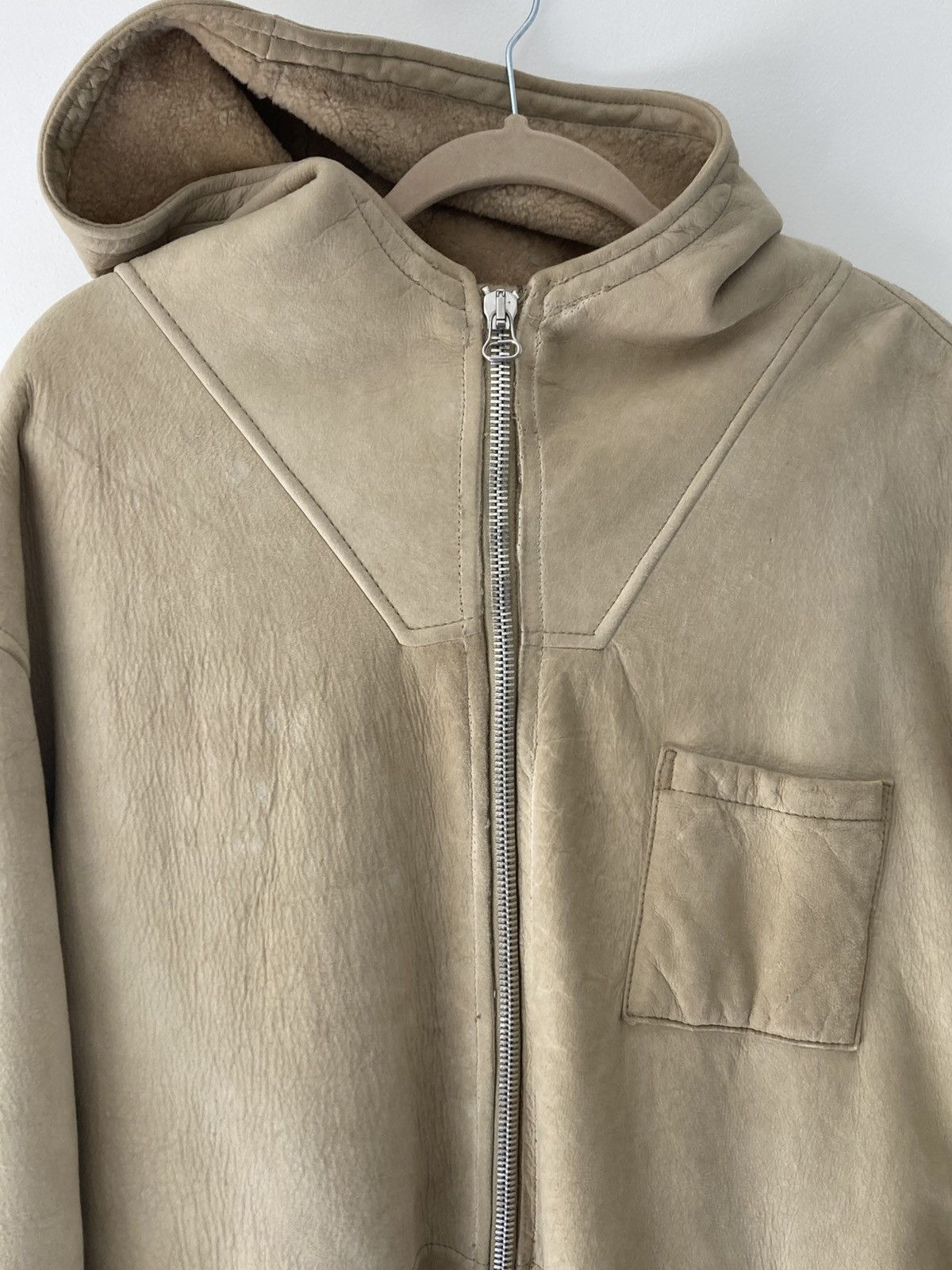Helmut Lang Sheepskin Leather Hooded Jacket Size US L / EU 52-54 / 3 - 2 Thumbnail