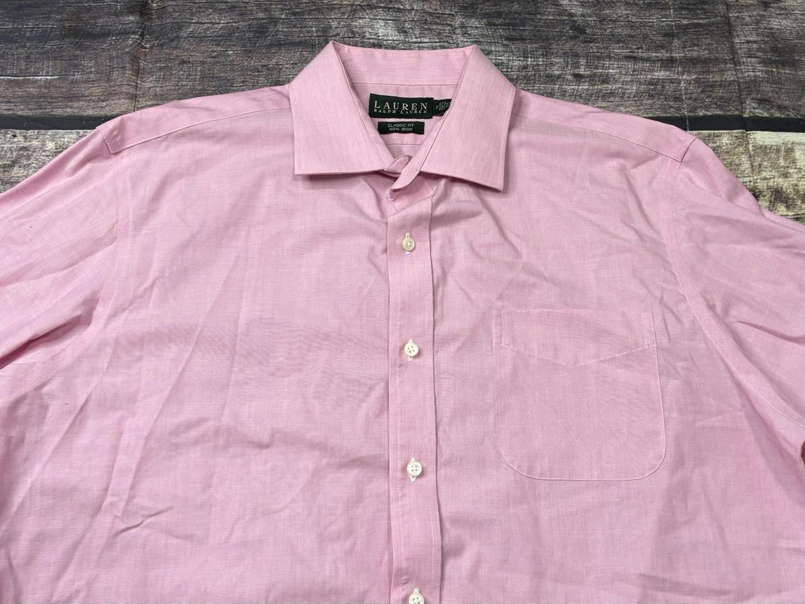 Lauren Ralph Lauren Lauren Ralph Lauren Dress Shirt Mens 17 34/35 Non Iron Size 48R - 4 Thumbnail