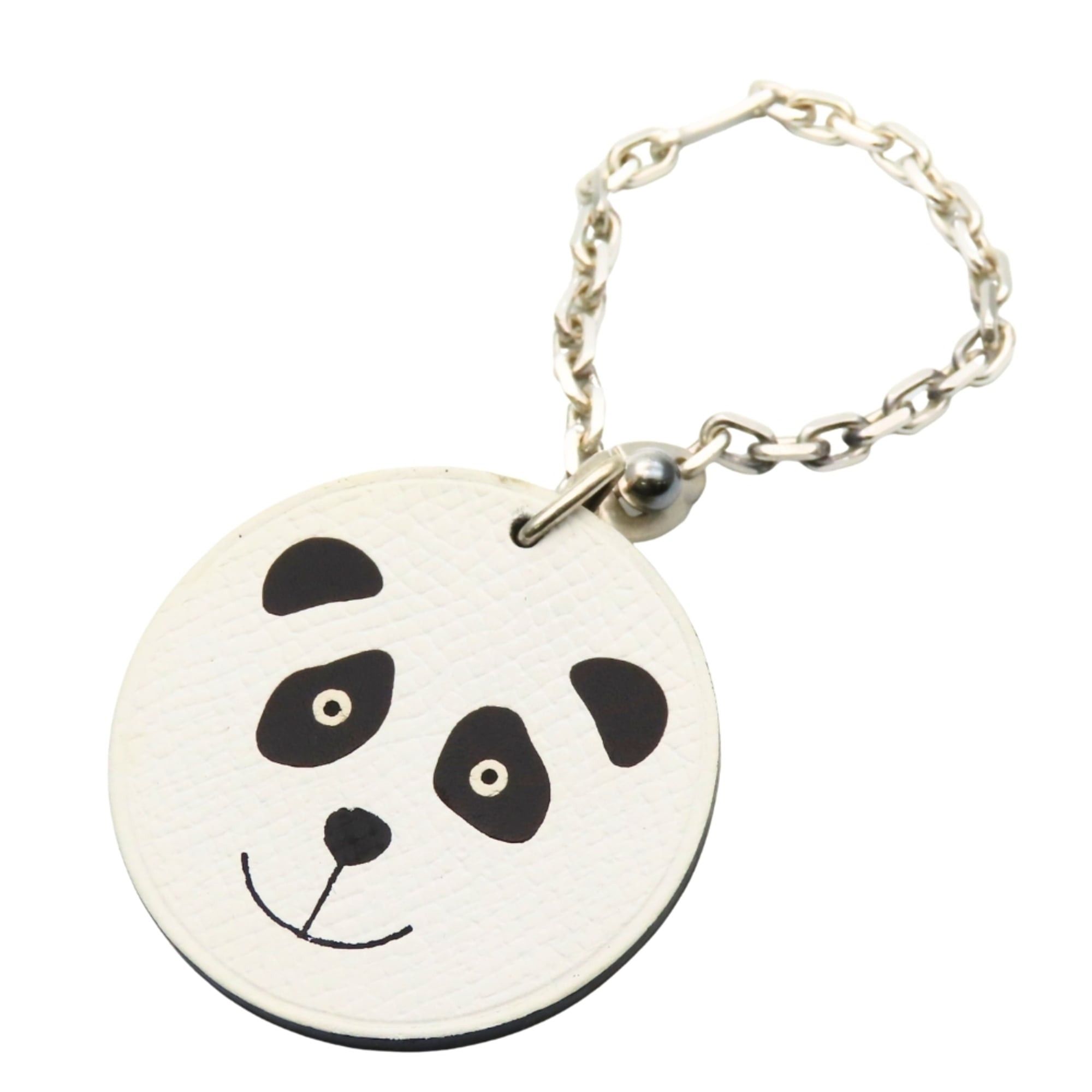 Hermes Hermes bag charm, panda animal print, leather, 925 silver, white, black, women's. Size ONE SIZE - 1 Thumbnail