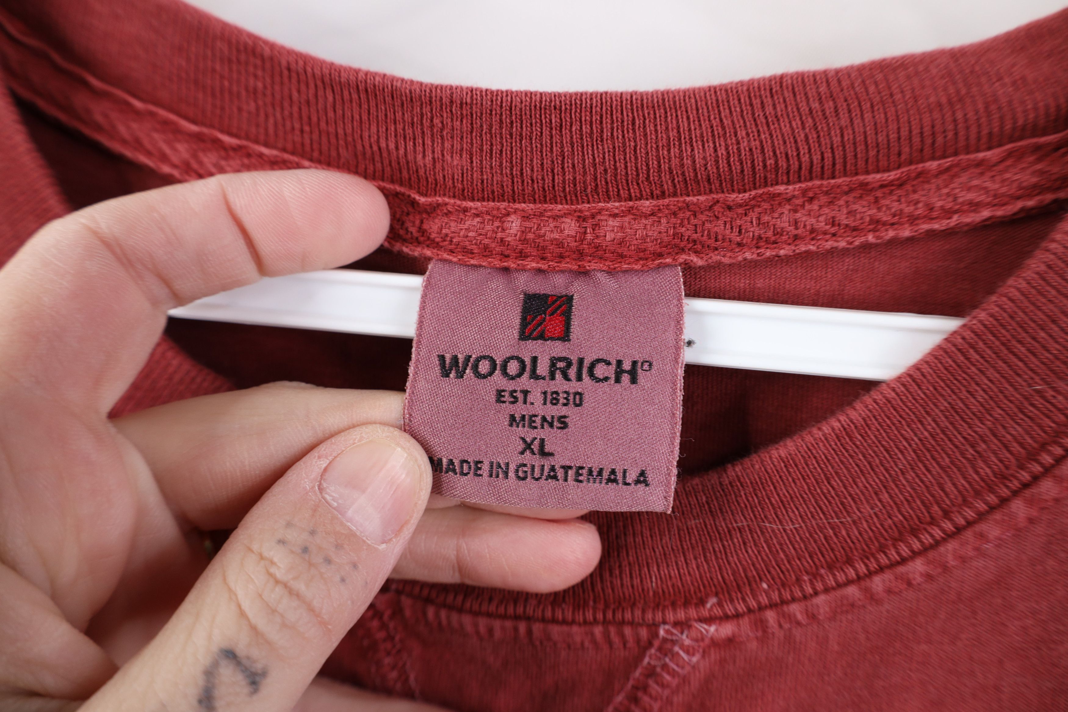 Woolrich Woolen Mills Vintage 90s Woolrich Heavy Stonewash Long Sleeve T-Shirt Red Size US XL / EU 56 / 4 - 5 Thumbnail
