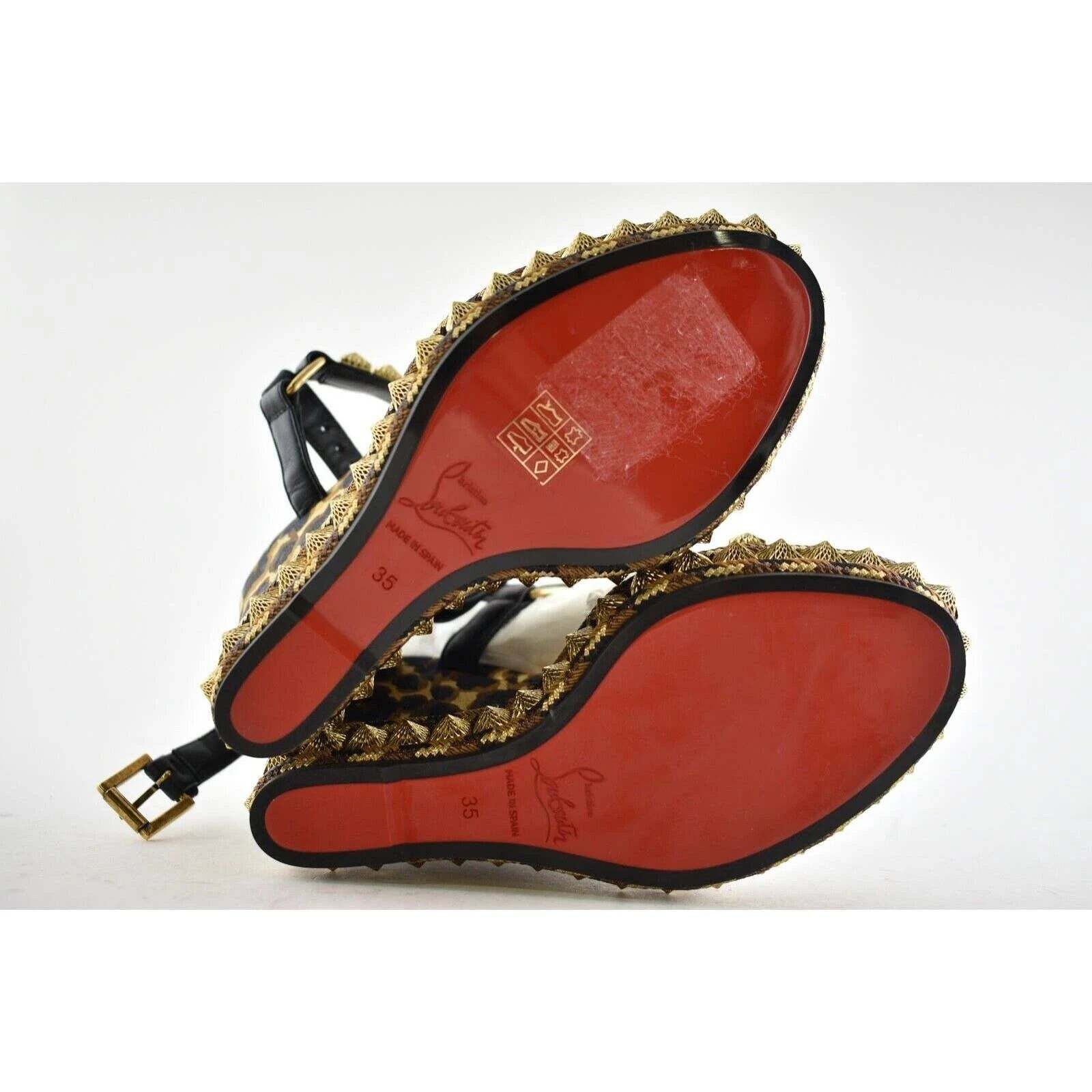 Christian Louboutin Christian Louboutin Pira Ryad 110 Black Leopard Platform Size US 5 / IT 35 - 6 Thumbnail