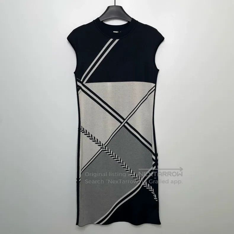 Hermes Hermes Black, White, and Grey Knit Dress Size XS / US 0-2 / IT 36-38 - 2 Thumbnail