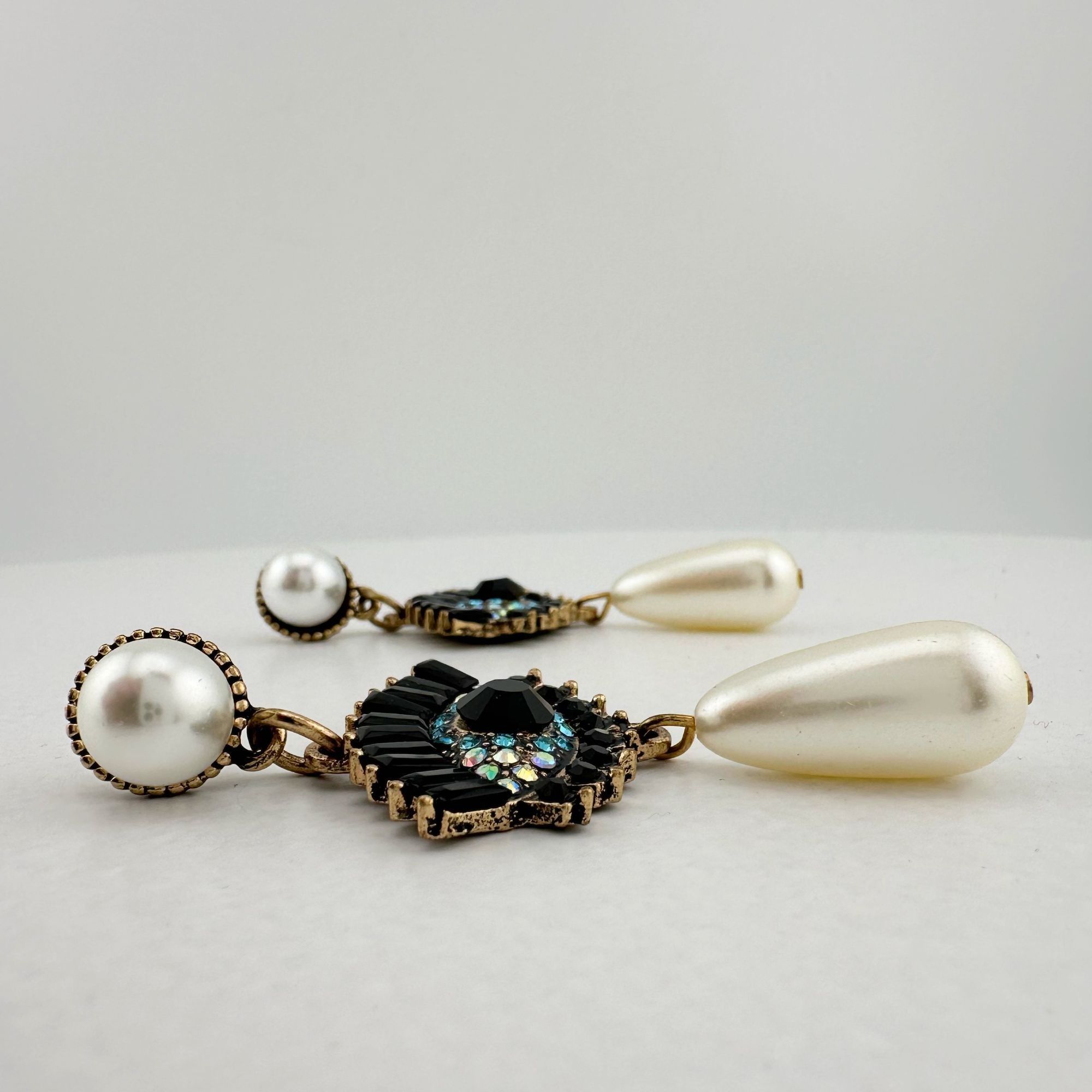 Other Evil Eye Rhinestone Pearl Drop Dangle Earrings Size ONE SIZE - 5 Thumbnail