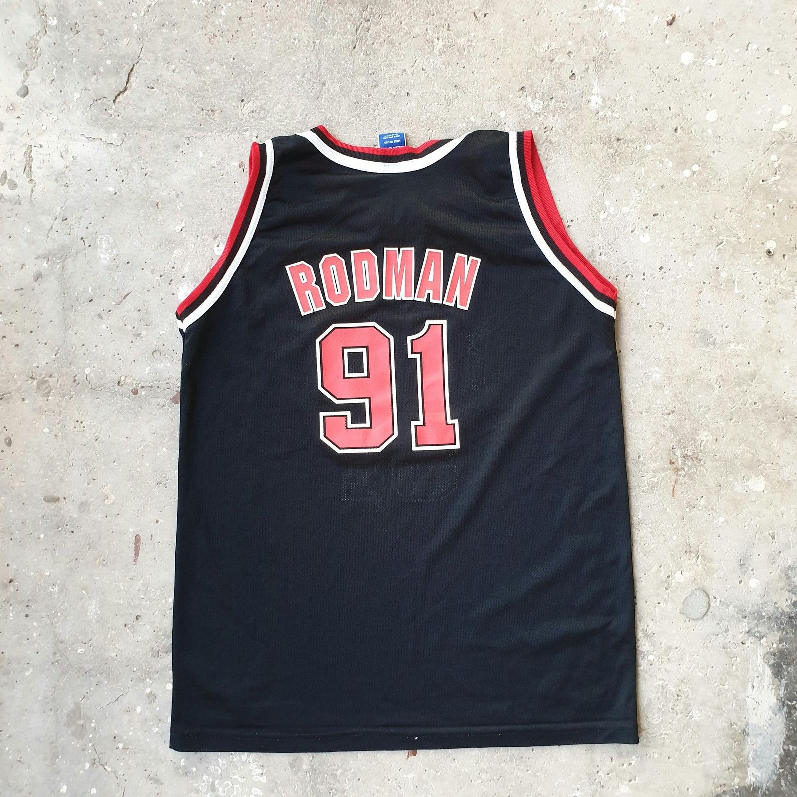 Vintage Dennis Rodman Chicago Bulls Champion Jersey Black